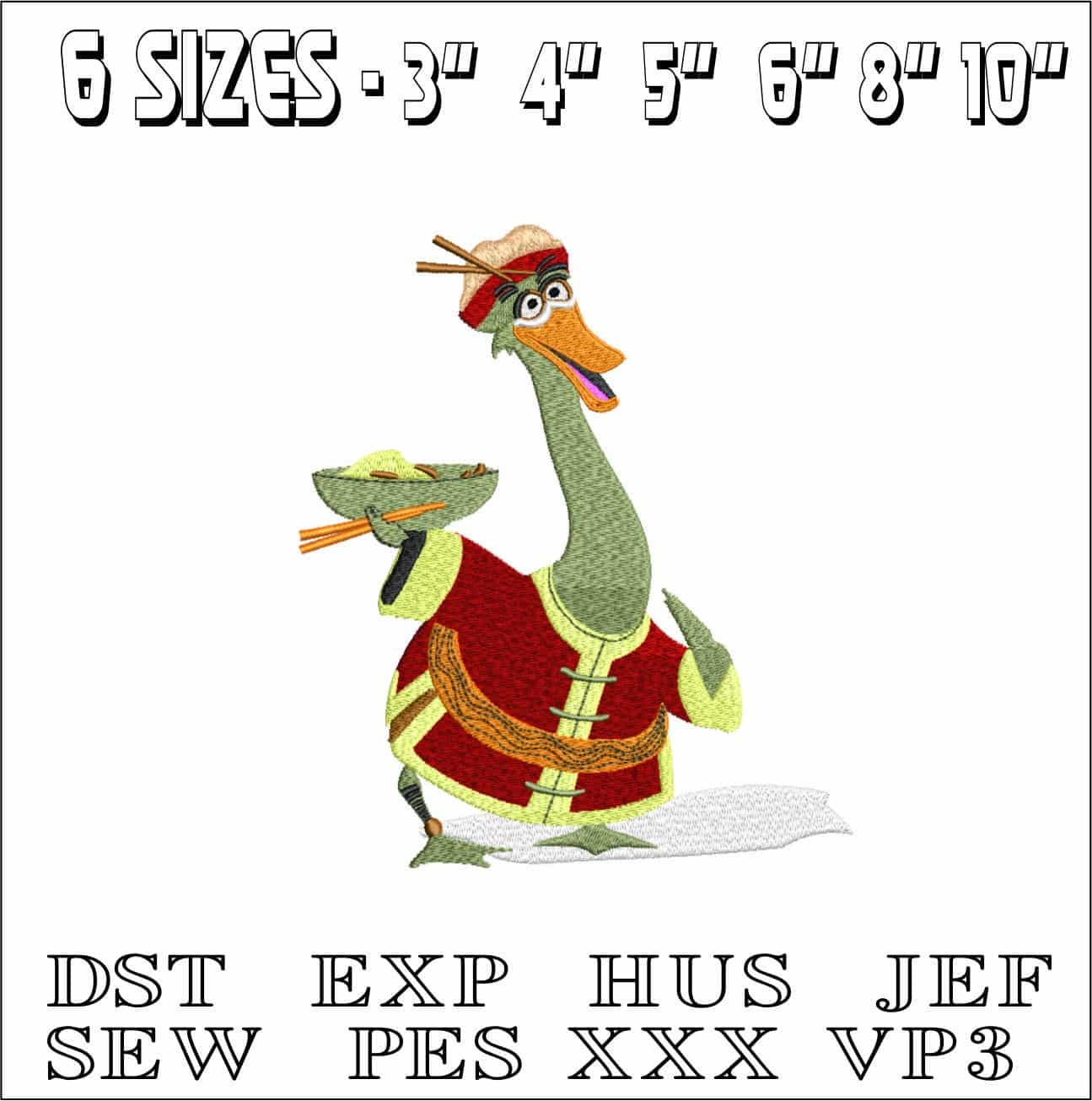 Mr Ping - Kung Fu Panda Father - Nike Disney Cartoon embroidery design file - instant download — view 2
