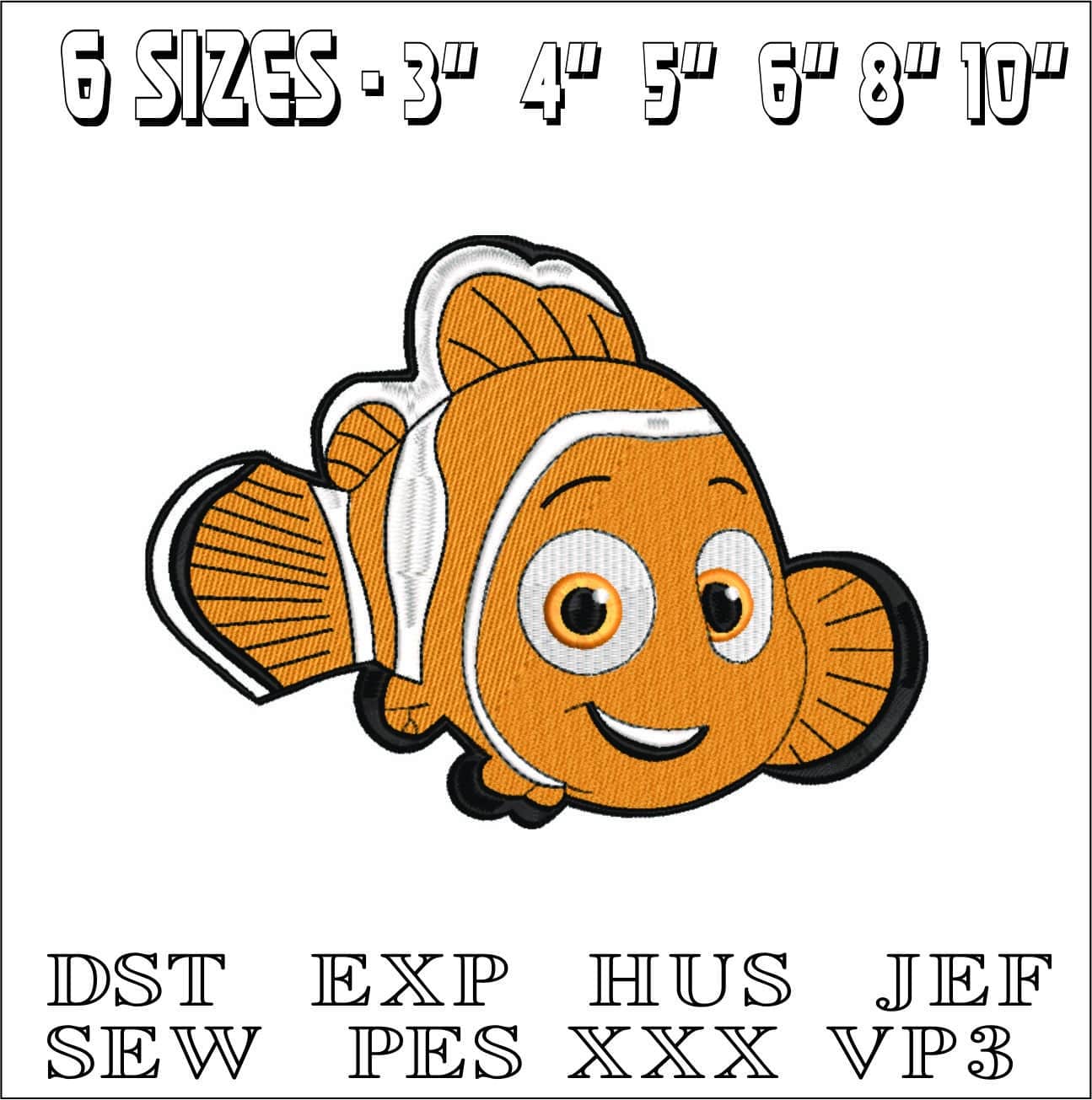 Nemo - Finding Nemo - Nike Disney Cartoon embroidery design file - instant download — view 2