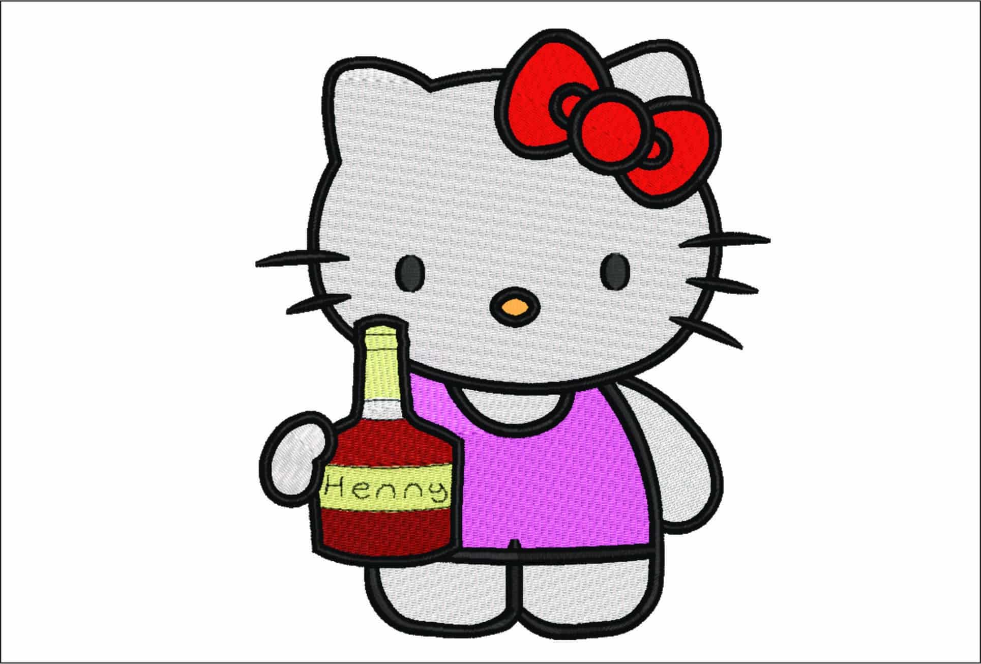 Hello Kitty With Brandy - Halloween embroidery design - embroidery file - instant download