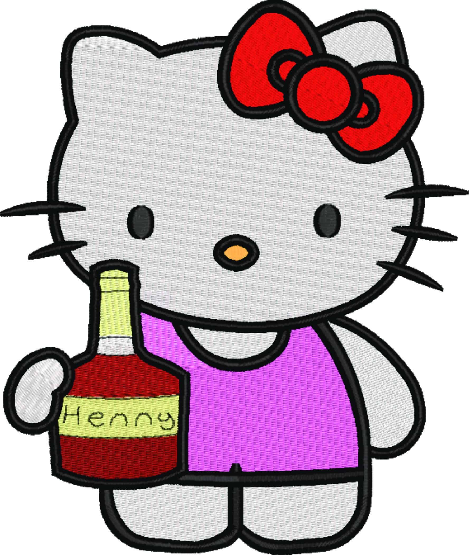 Hello Kitty With Brandy - Halloween embroidery design - embroidery file - instant download — view 5