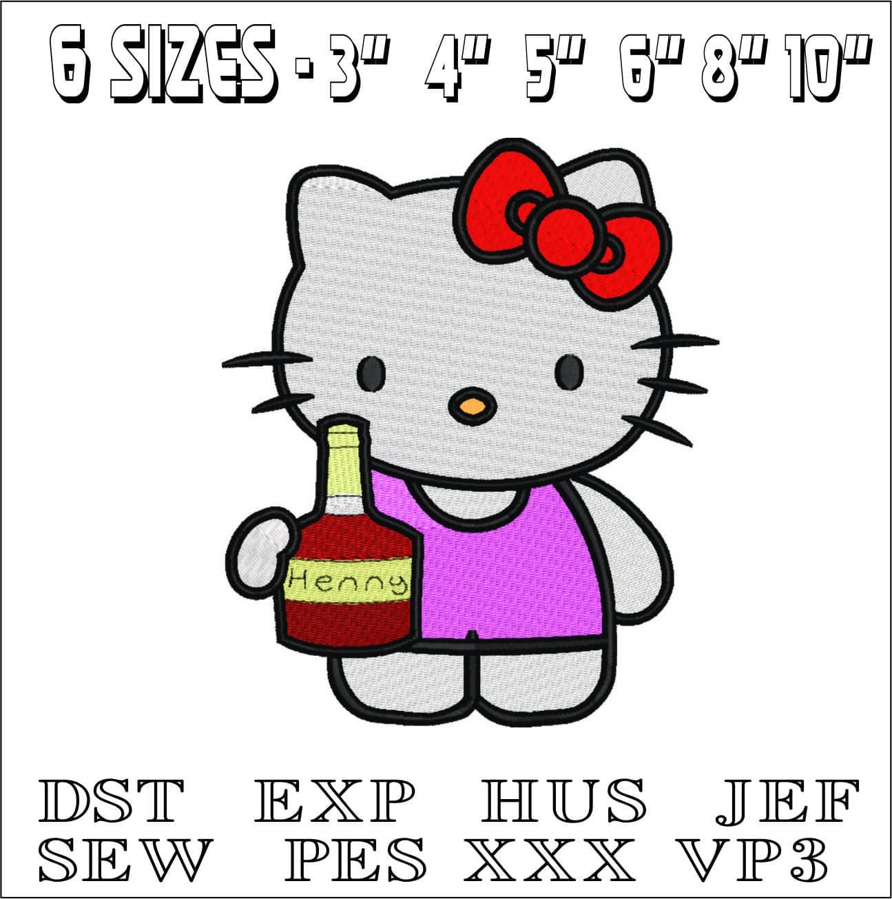 Hello Kitty With Brandy - Halloween embroidery design - embroidery file - instant download — view 2