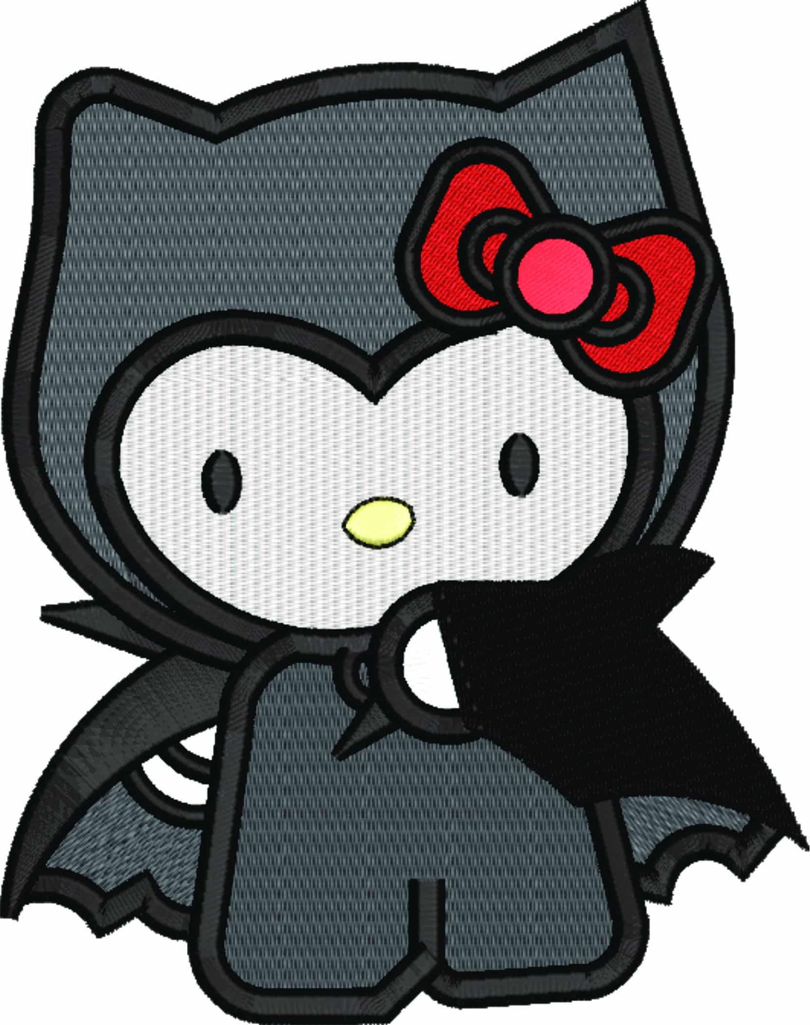 Hello Kitty Dracula - Halloween embroidery design - embroidery file - instant download — view 5