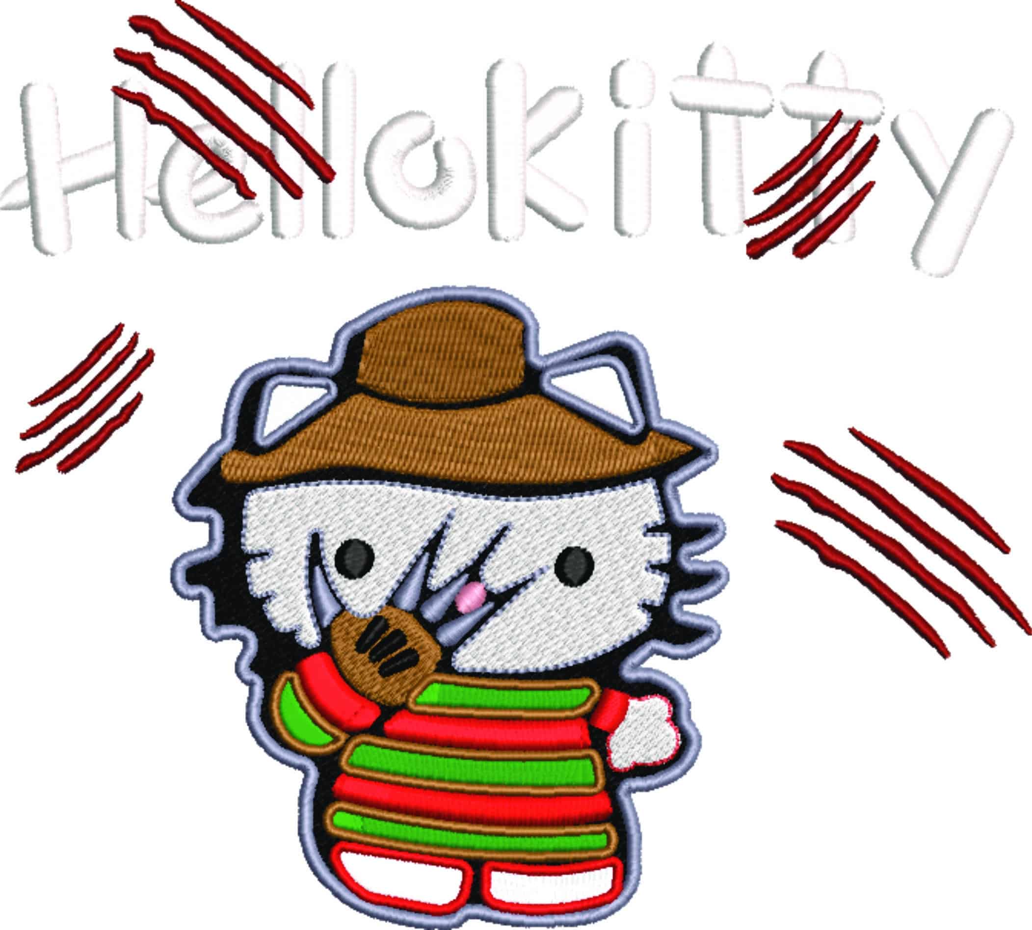 Hello Kitty Slasher - Halloween embroidery design - embroidery file - instant download — view 5
