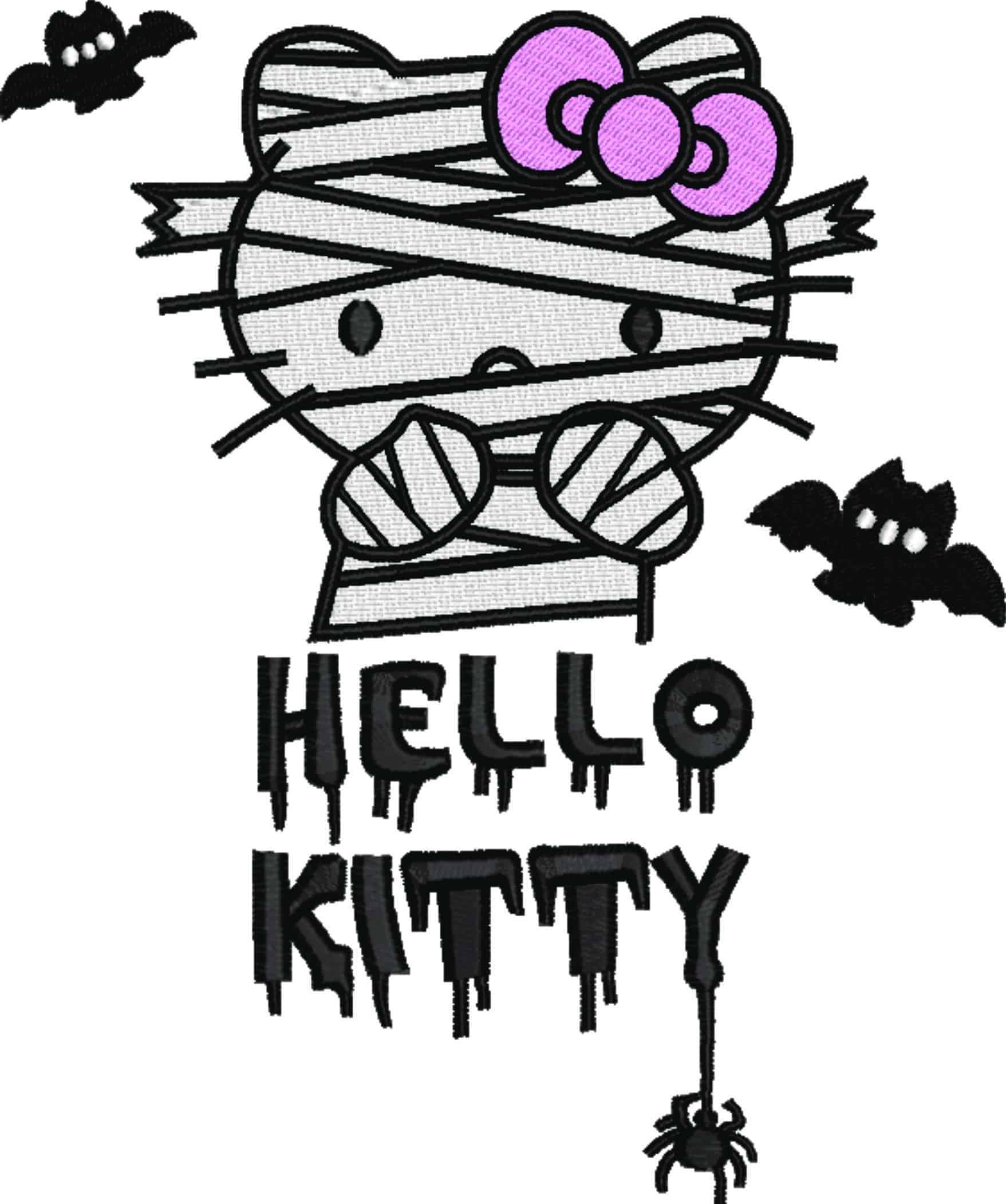 Hello Kitty Mummy - Halloween embroidery design - embroidery file - instant download — view 5