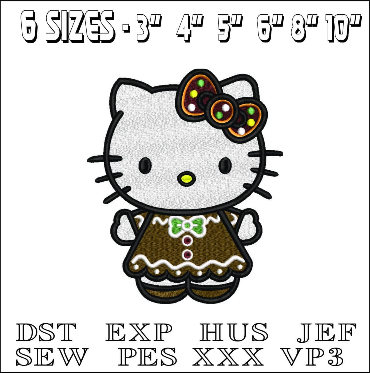 Hello Kitty Smock - embroidery design - embroidery file - instant download — view 2