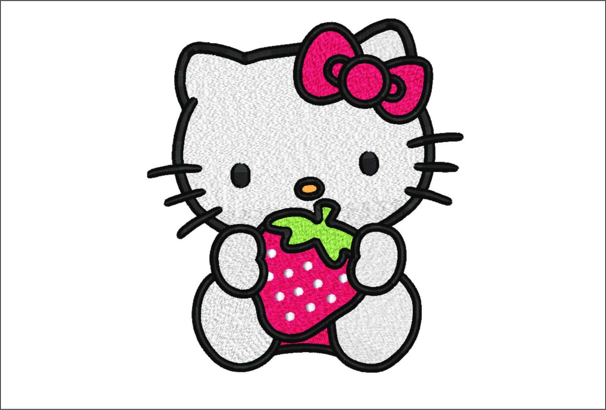 Hello Kitty Strawberry - Halloween embroidery design - embroidery file - instant download