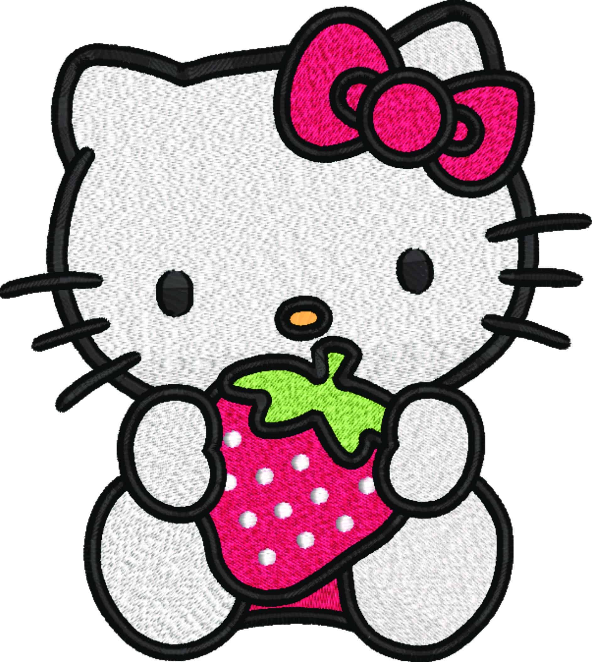 Hello Kitty Strawberry - Halloween embroidery design - embroidery file - instant download — view 4