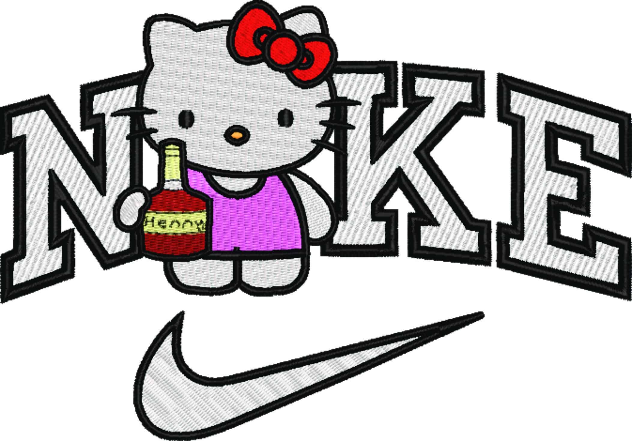 Nike Swoosh Hello Kitty With Brandy - Nike embroidery design - embroidery file - instant download — view 5