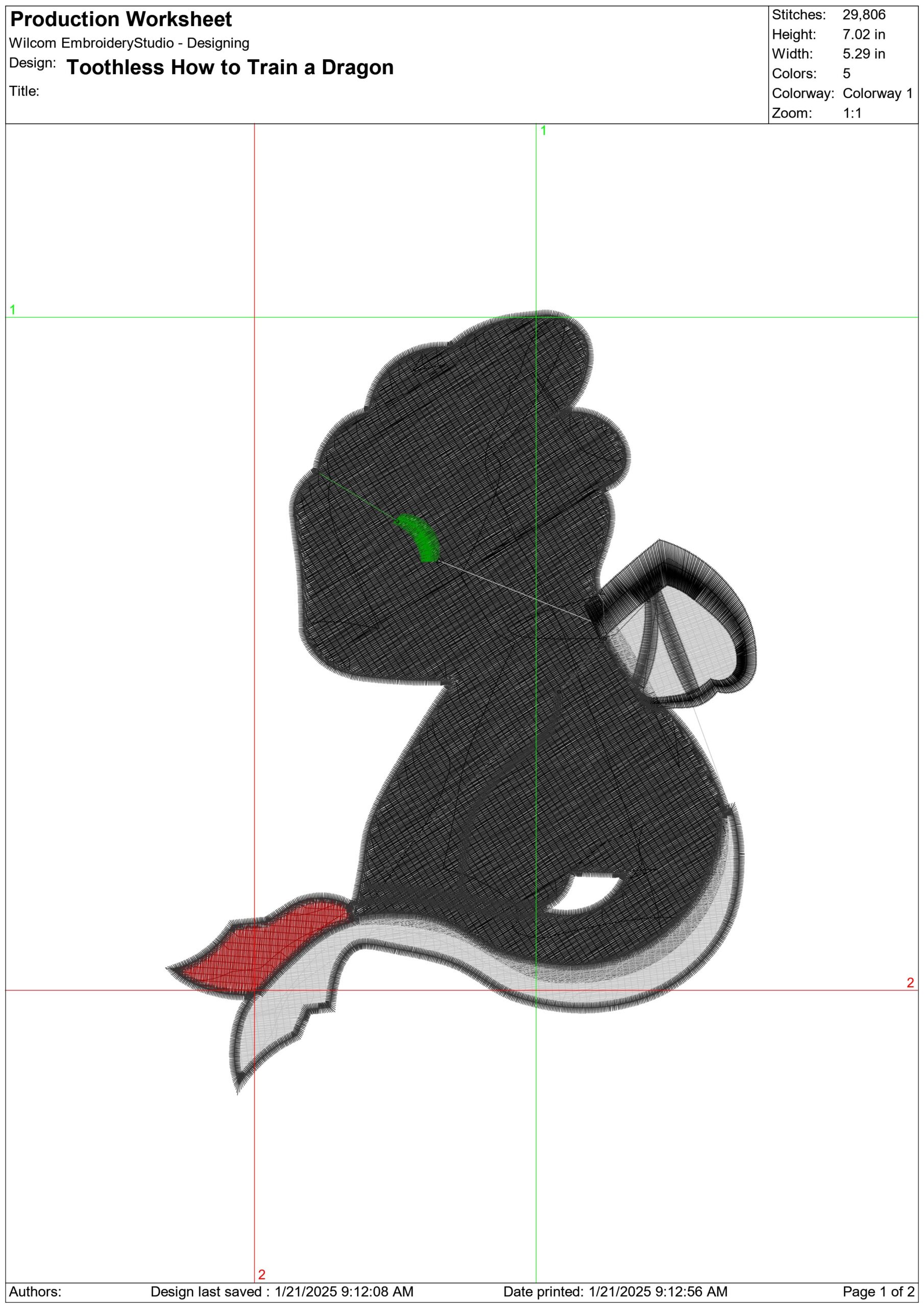 Toothless Night Fury - How to train a Dragon - Nike Disney Cartoon embroidery design file - instant download — view 3