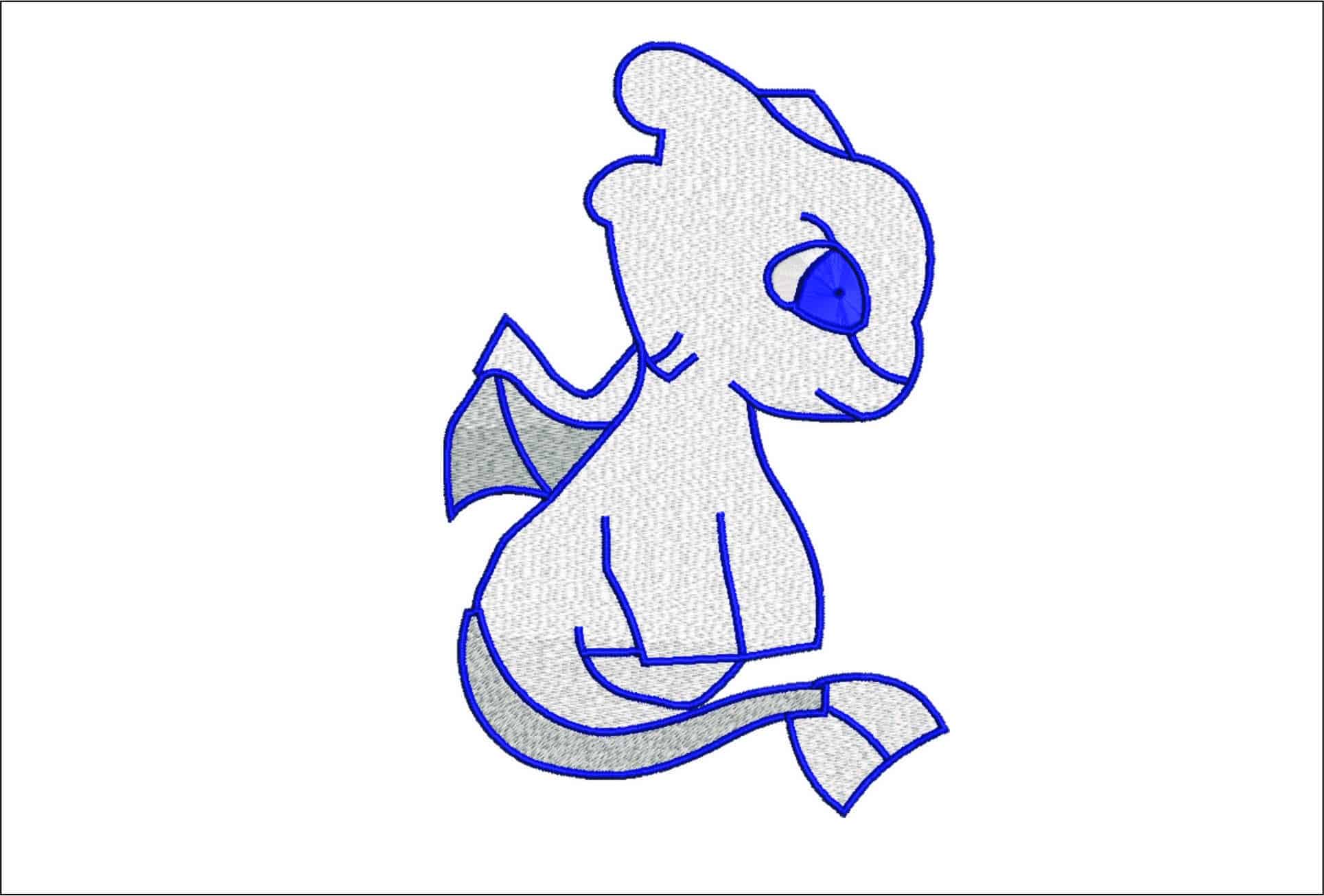 Light Fury - How to train a Dragon - Nike Disney Cartoon embroidery design file - instant download