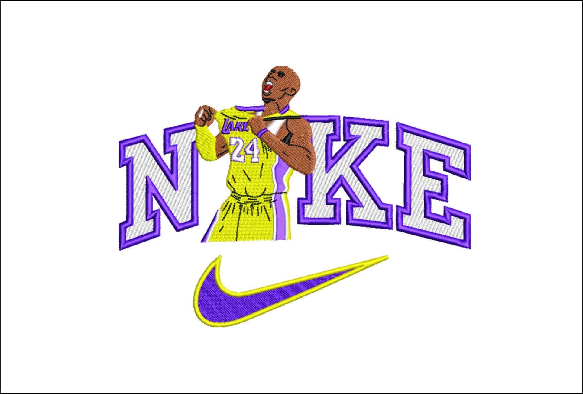 Nike Swoosh Kobe Bryant 24 Lakers NBA Logo embroidery design - Crypto com Arena- embroidery machine pattern file - instant download