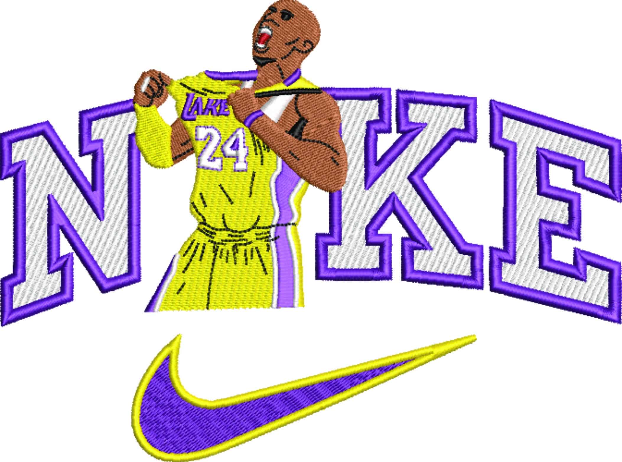 Nike Swoosh Kobe Bryant 24 Lakers NBA Logo  embroidery design - Crypto com  Arena- embroidery machine pattern file - instant download — view 5