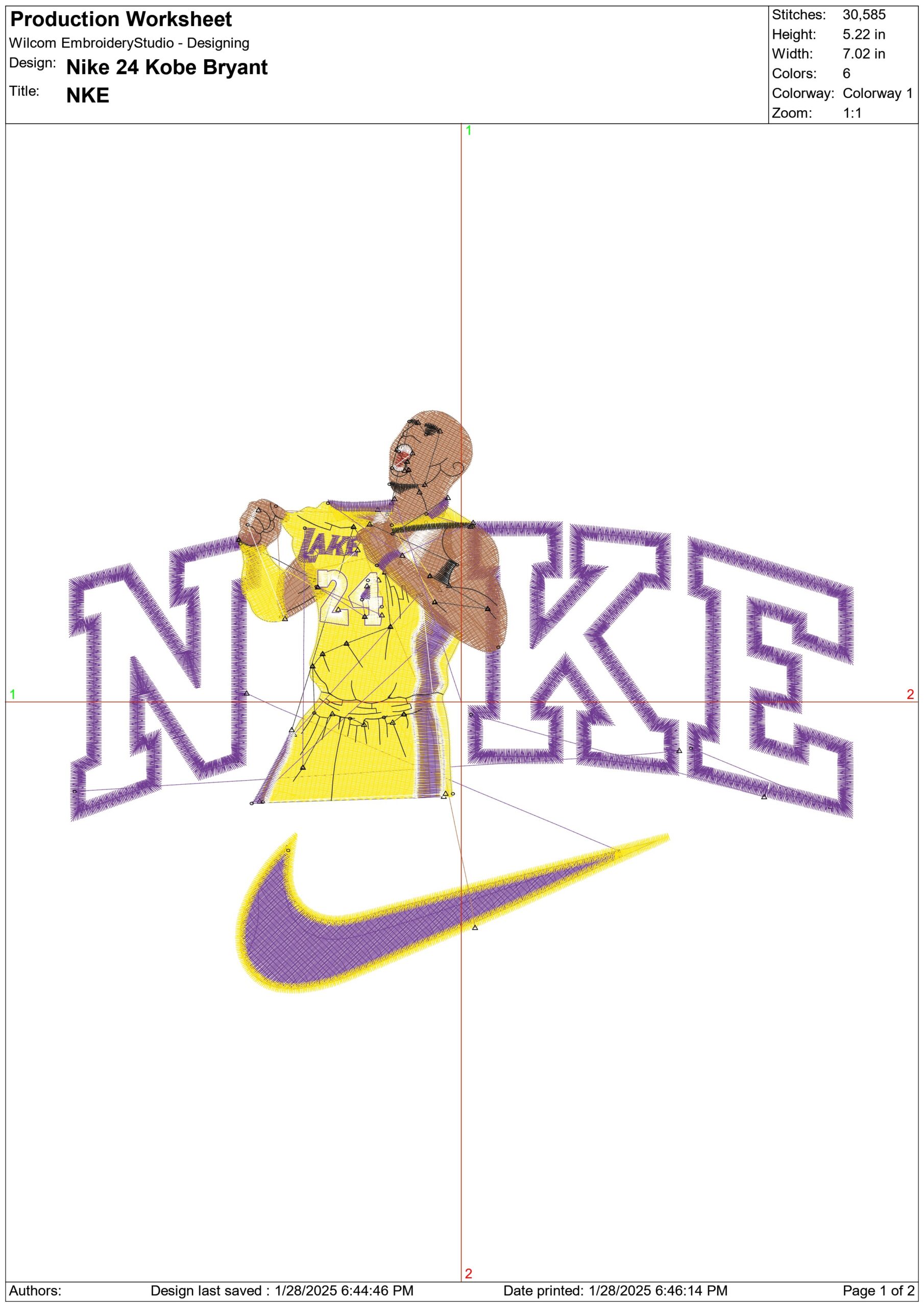 Nike Swoosh Kobe Bryant 24 Lakers NBA Logo  embroidery design - Crypto com  Arena- embroidery machine pattern file - instant download — view 3