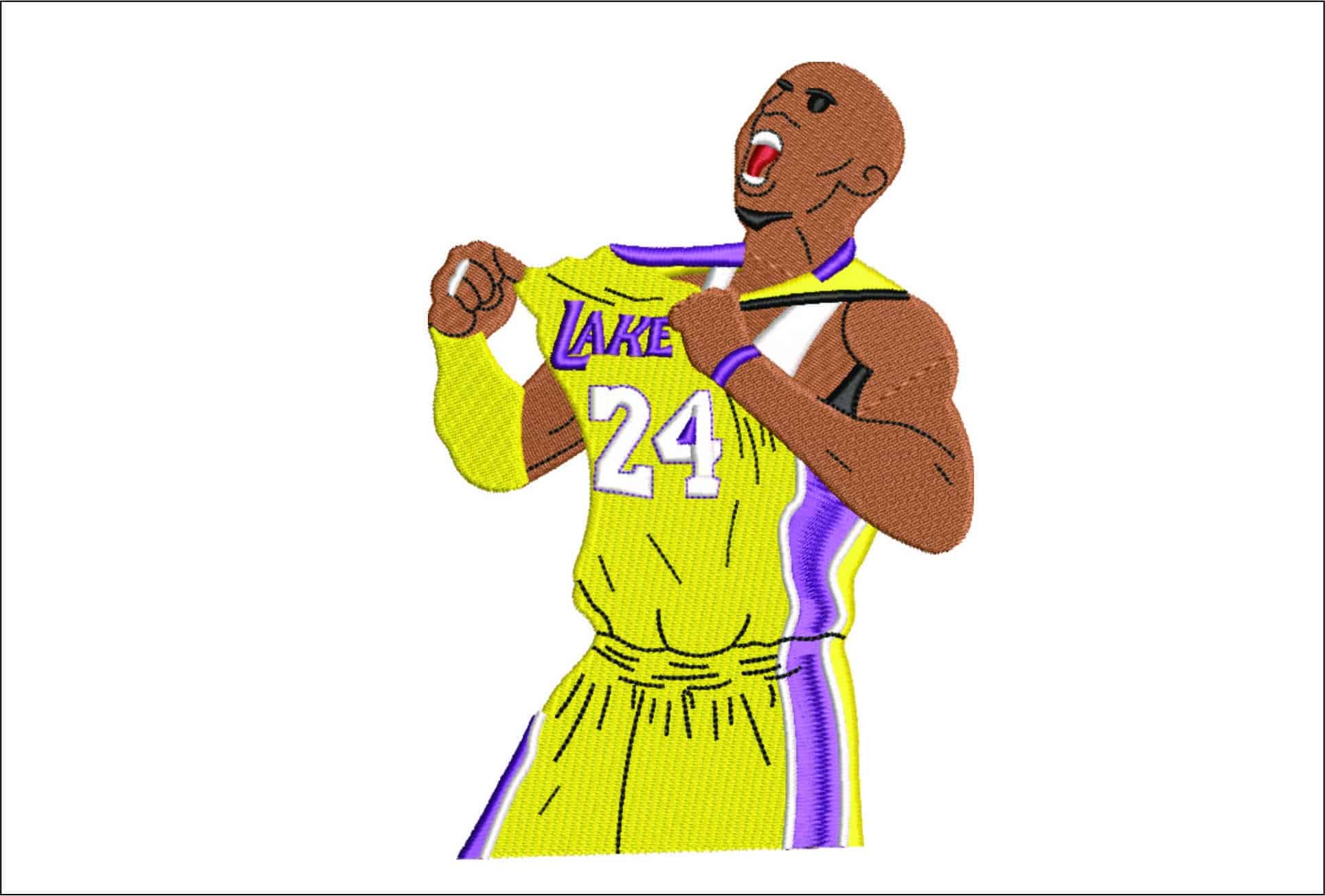 Kobe Bryant 24 Lakers NBA Logo  embroidery design - Crypto com  Arena- embroidery machine pattern file - instant download