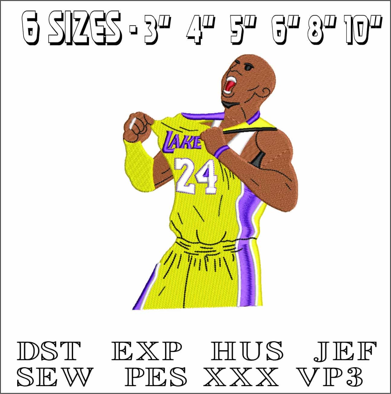 Kobe Bryant 24 Lakers NBA Logo  embroidery design - Crypto com  Arena- embroidery machine pattern file - instant download — view 2
