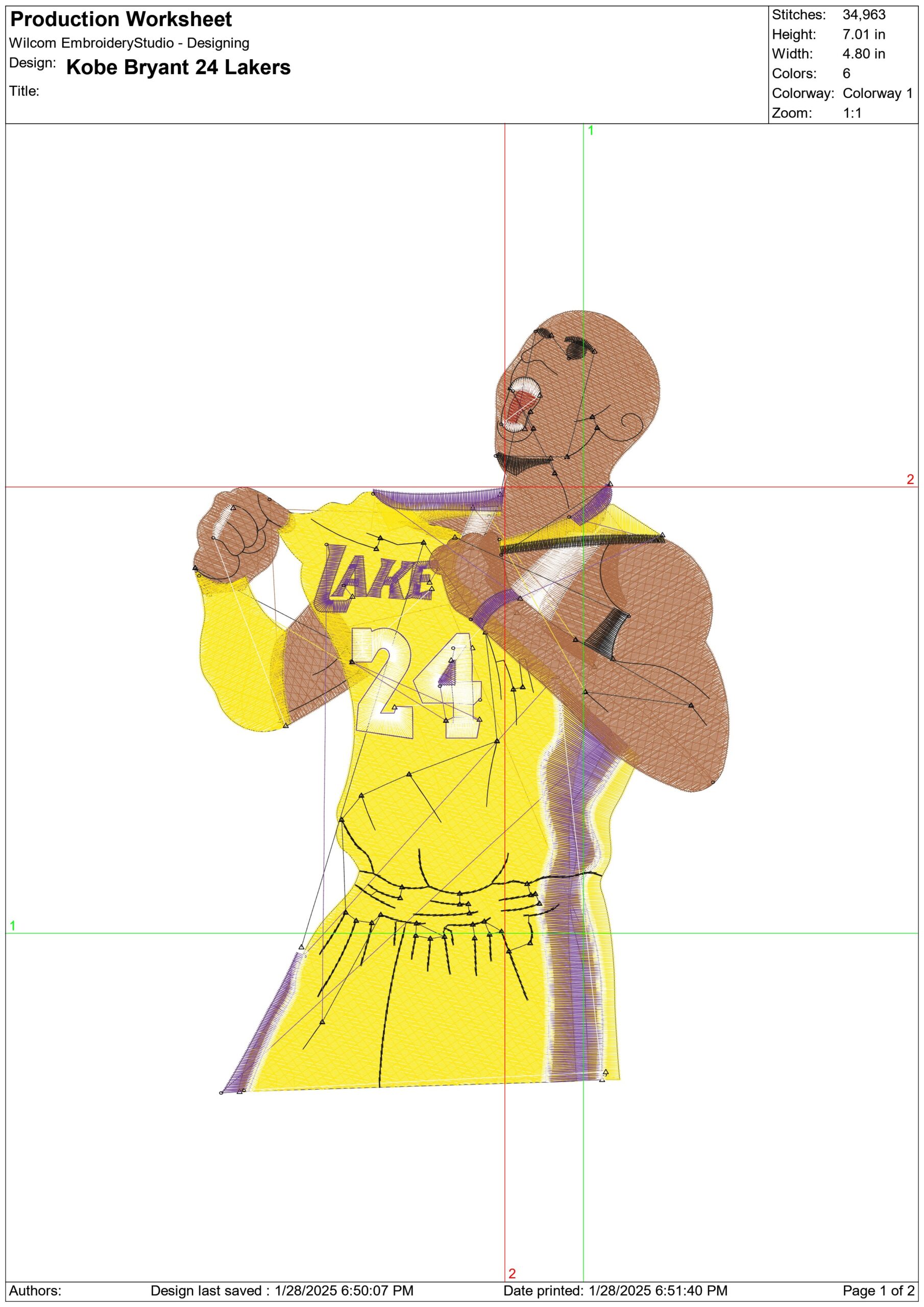 Kobe Bryant 24 Lakers NBA Logo  embroidery design - Crypto com  Arena- embroidery machine pattern file - instant download — view 3