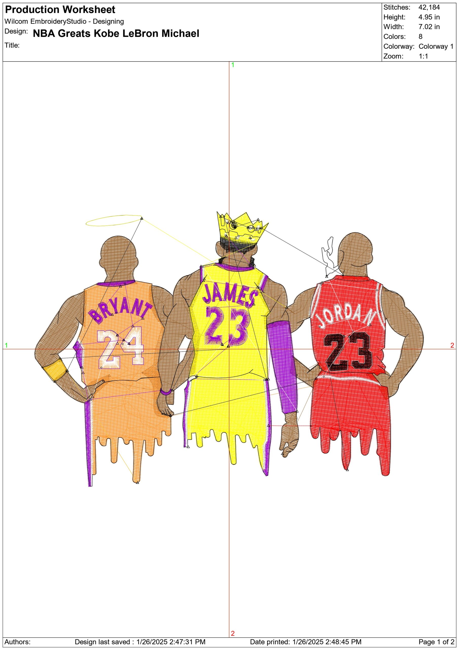 Kobe Bryant  Lebron James and Michael Jordan NBA legends- embroidery machine pattern file - instant download — view 3