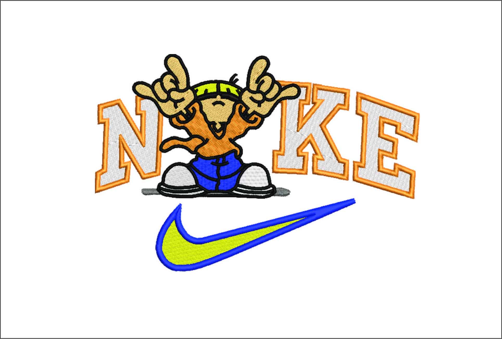 Nike Swoosh Numbuh 4 - Kid Next Door - Nike Cartoon embroidery design file - instant download