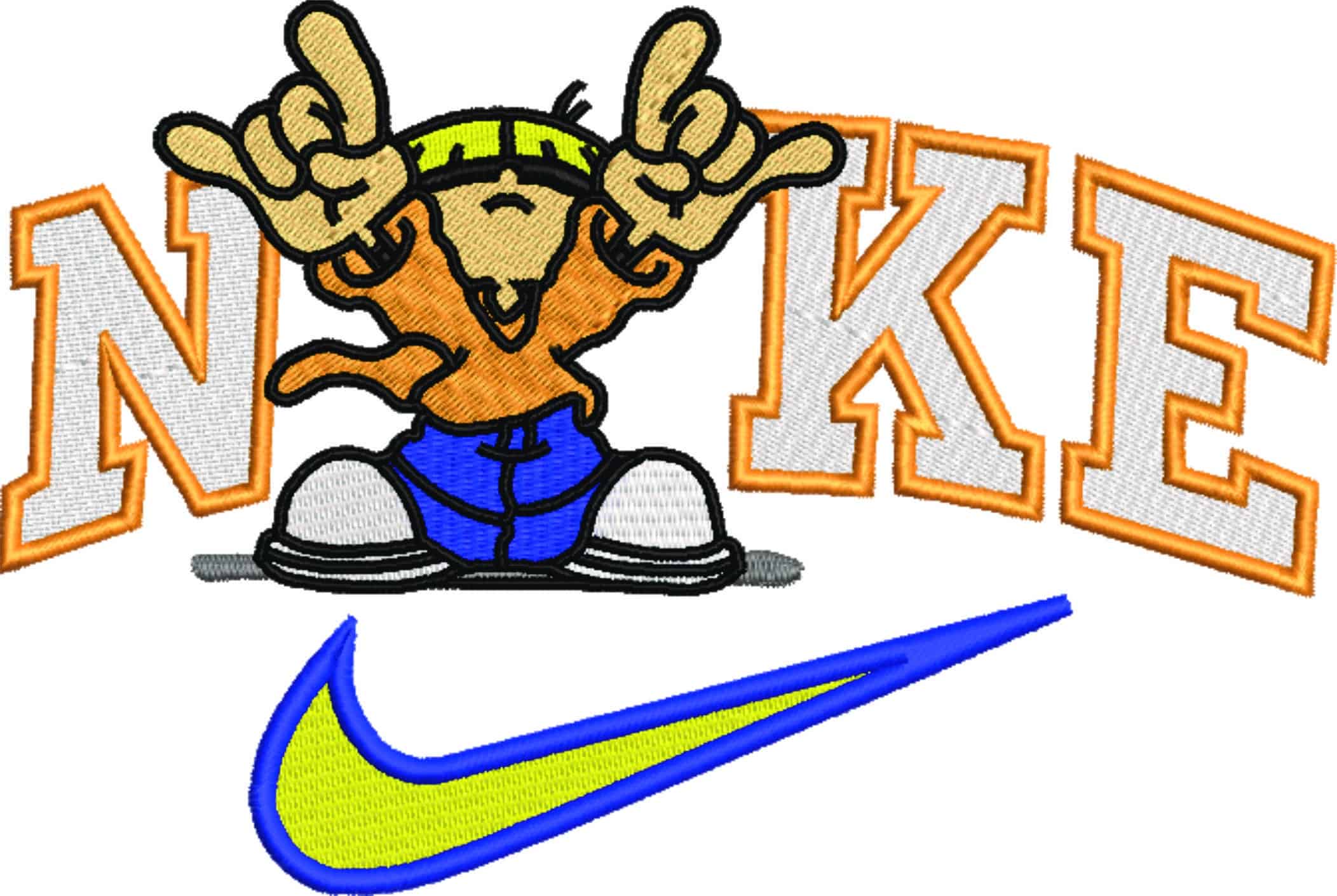 Nike Swoosh Numbuh 4 - Kid Next Door - Nike Cartoon embroidery design file - instant download — view 5