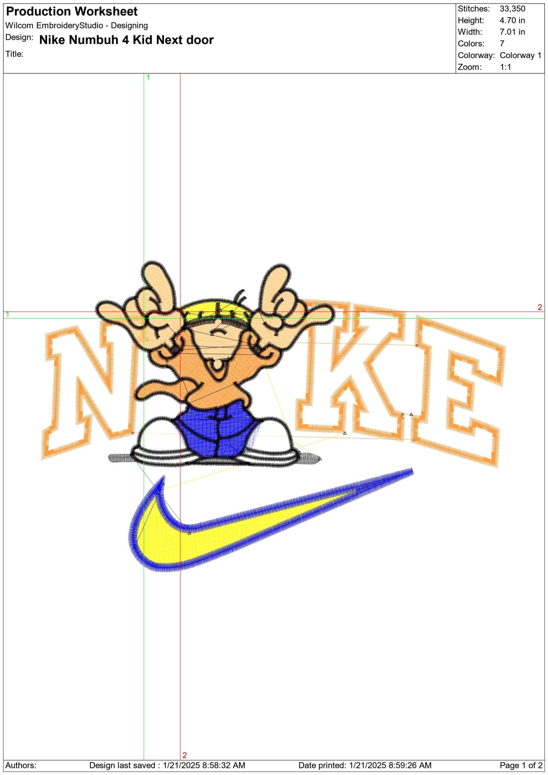 Nike Swoosh Numbuh 4 - Kid Next Door - Nike Cartoon embroidery design file - instant download — view 3