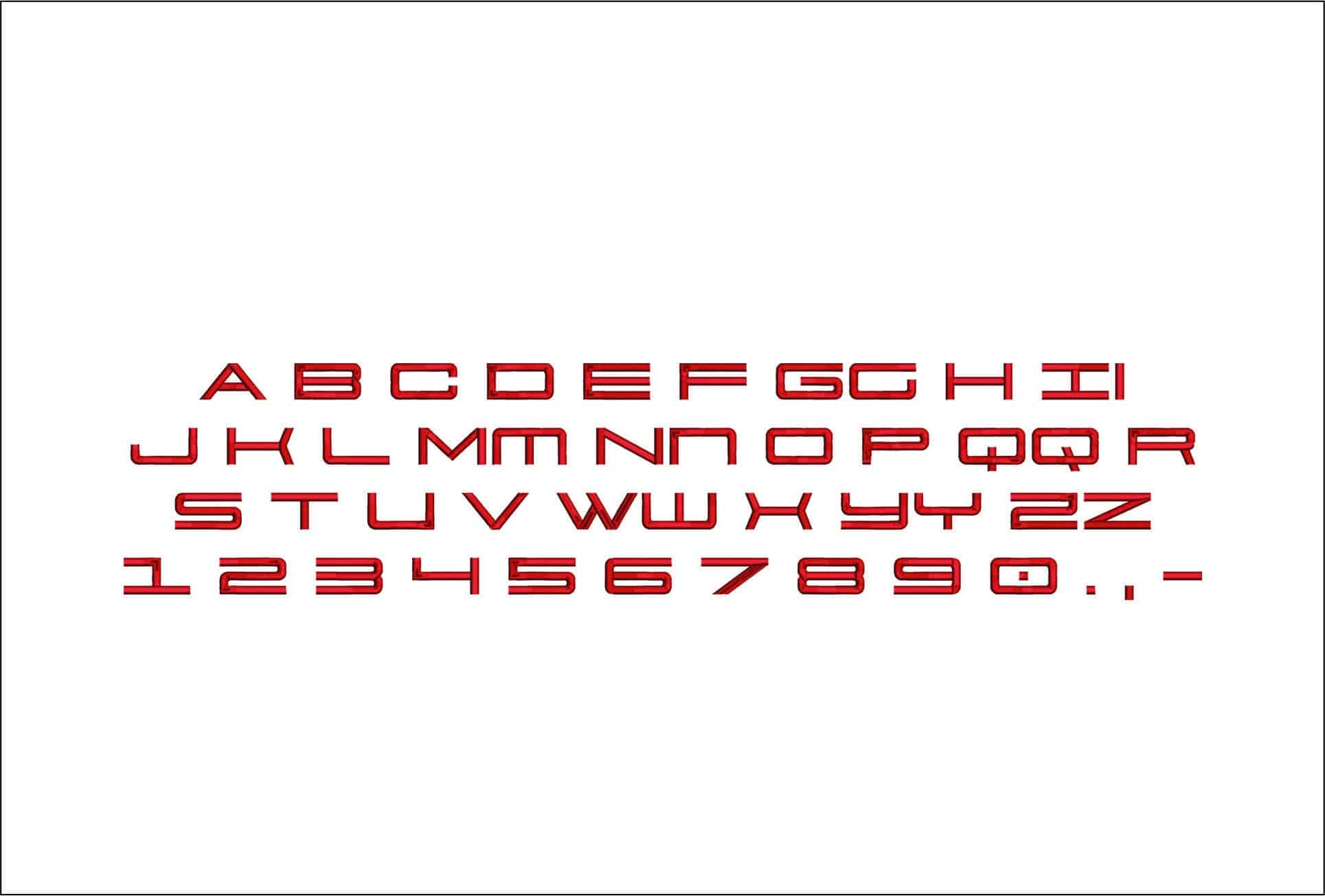 Porsche Font Embroidery Font Set - 1" 1.5" 2" 2.5" 3" and 4" - Machine Embroidery Alphabet Font - instant download — view 4
