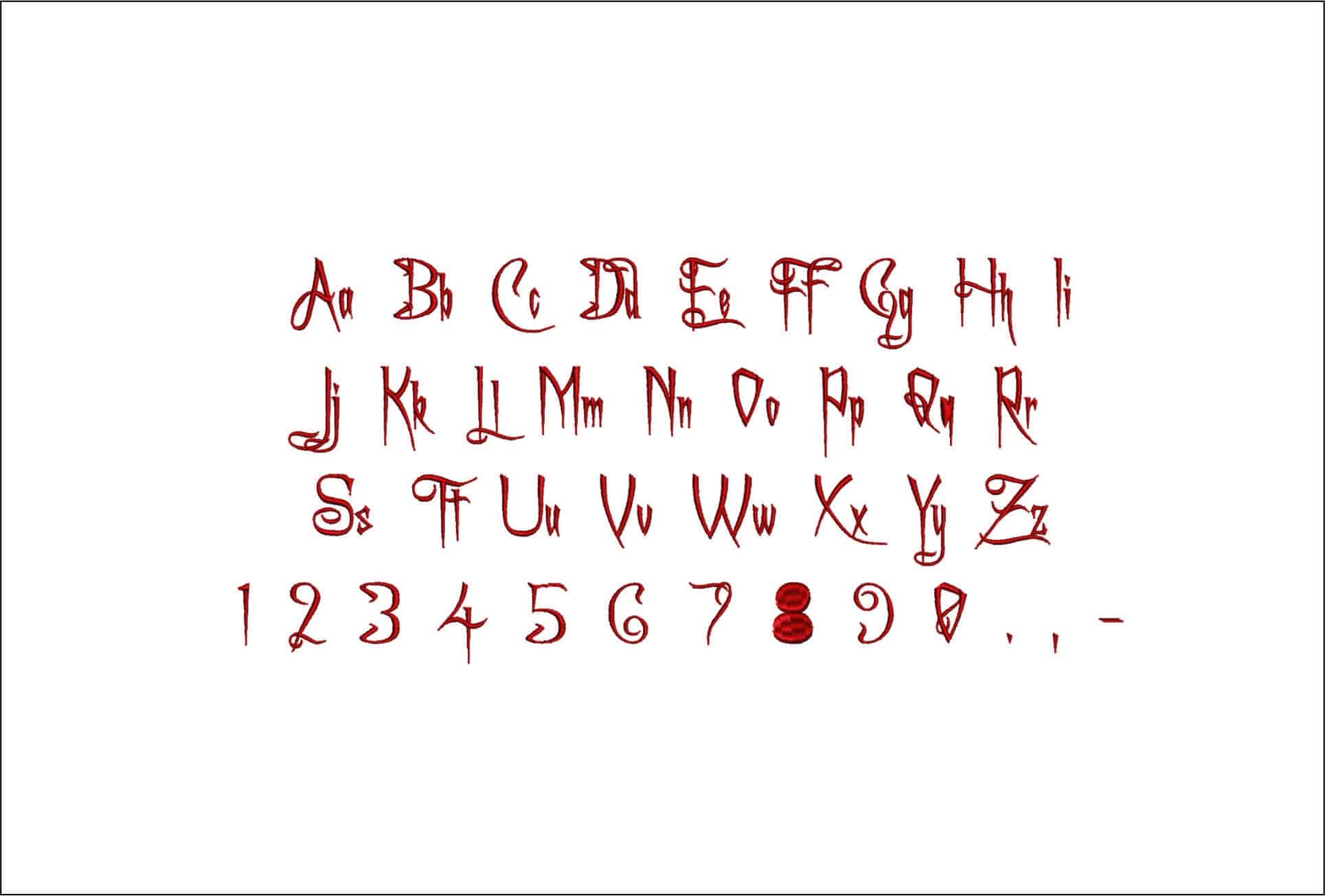 A Charming Font Embroidery Font Set - 1" 1.5" 2" 2.5" 3" and 4" - Machine Embroidery Alphabet Font - instant download — view 4