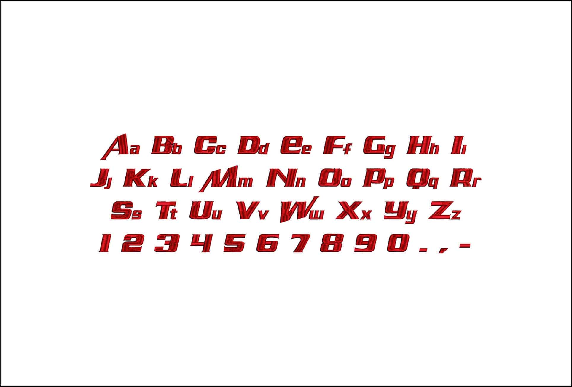 Air Millhouse Font Embroidery Font Set - 1" 1.5" 2" 2.5" 3" and 4" - Machine Embroidery Alphabet Font - instant download — view 4
