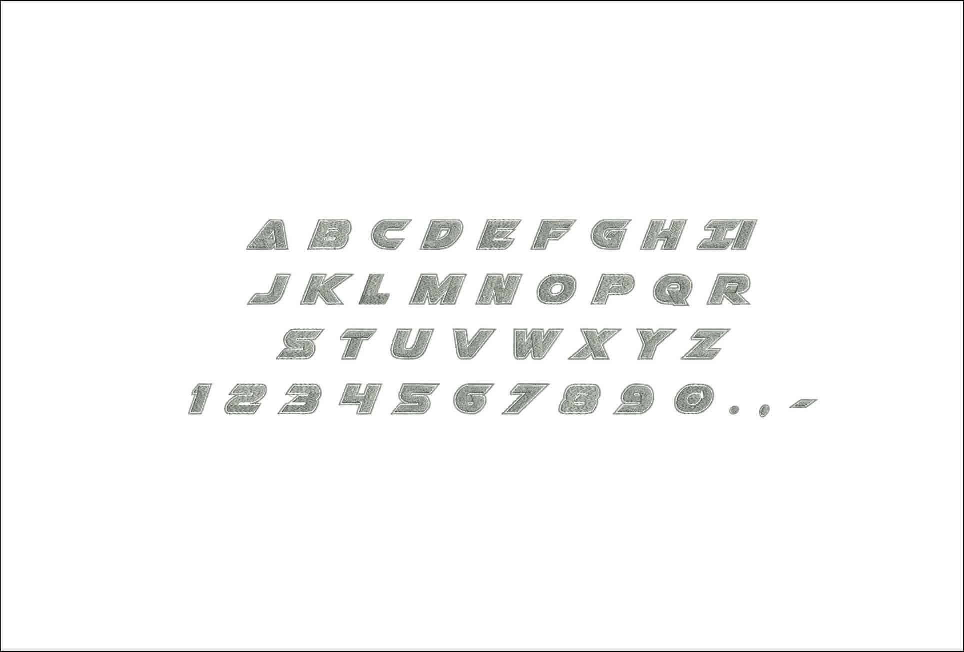 Airstrike Academy Font Embroidery Font Set - 1" 1.5" 2" 2.5" 3" and 4" - Machine Embroidery Alphabet Font - instant download — view 4
