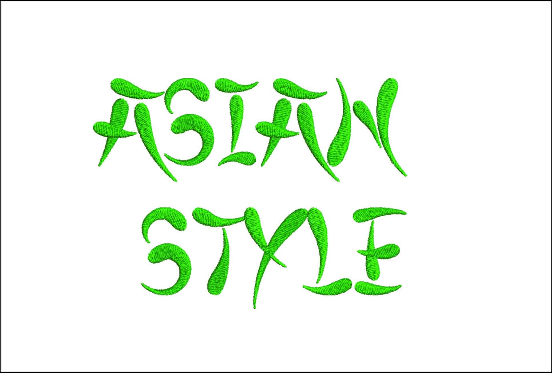 Asian Style Font Embroidery Font Set - 1" 1.5" 2" 2.5" 3" and 4" - Machine Embroidery Alphabet Font - instant download
