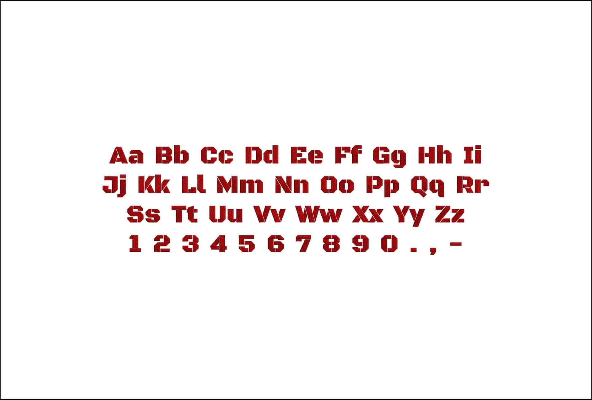 Black Ops Font Embroidery Font Set - 1" 1.5" 2" 2.5" 3" and 4" - Machine Embroidery Alphabet Font - instant download — view 4