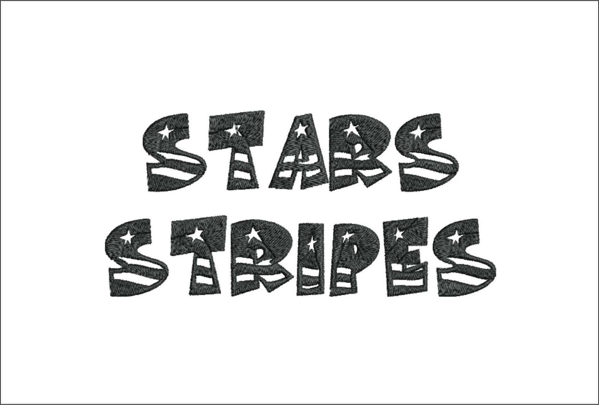 Stars Stripes Font Embroidery Font Set - 1" 1.5" 2" 2.5" 3" and 4" - Machine Embroidery Alphabet Font - instant download