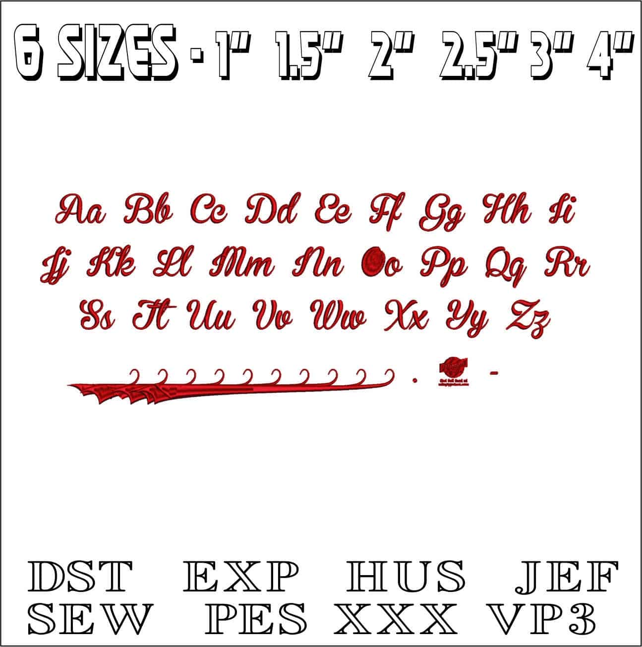 Brannboll Font Embroidery Font Set - 1" 1.5" 2" 2.5" 3" and 4" - Machine Embroidery Alphabet Font - instant download — view 3