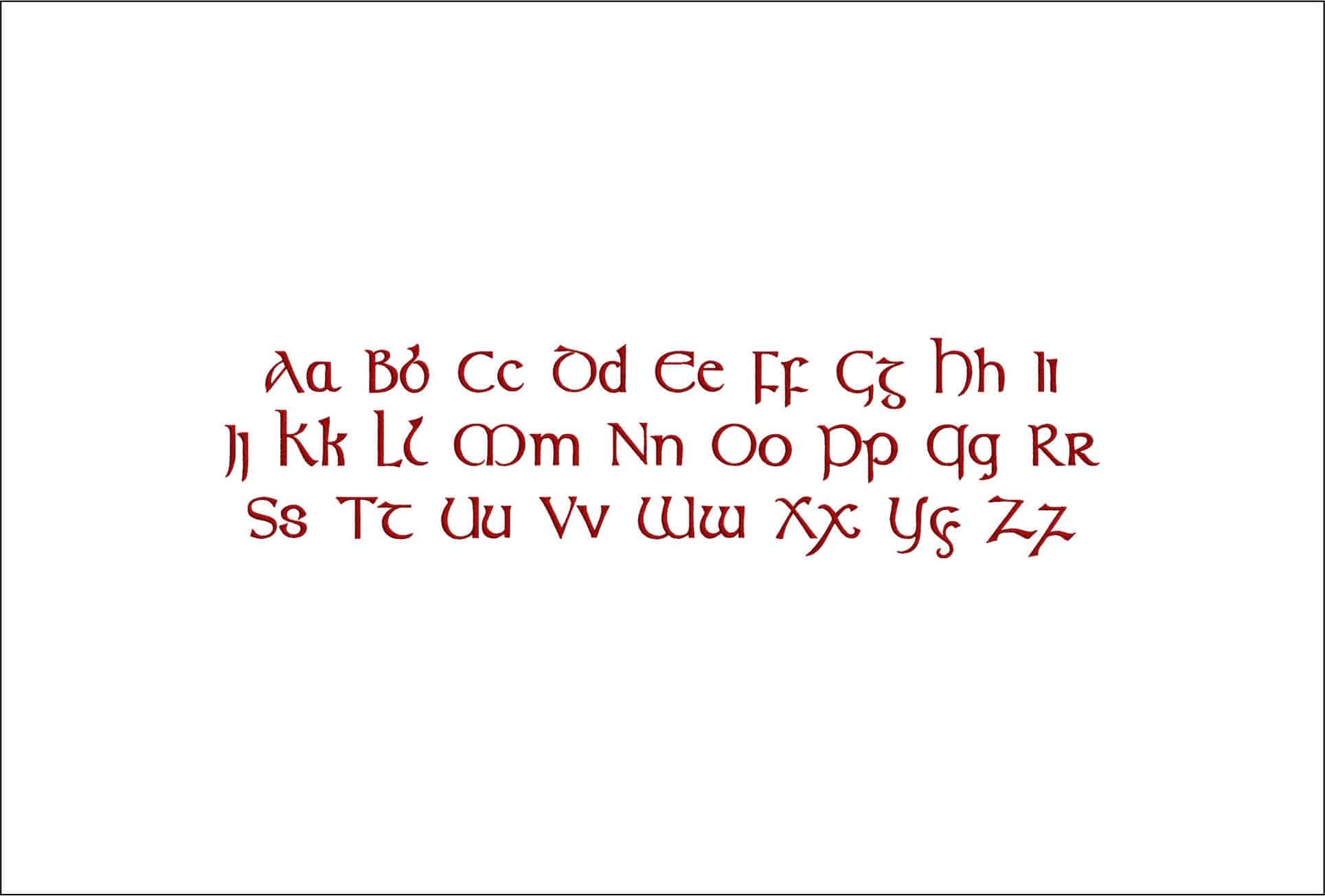 Celtic Font Embroidery Font Set - 1" 1.5" 2" 2.5" 3" and 4" - Machine Embroidery Alphabet Font - instant download — view 4