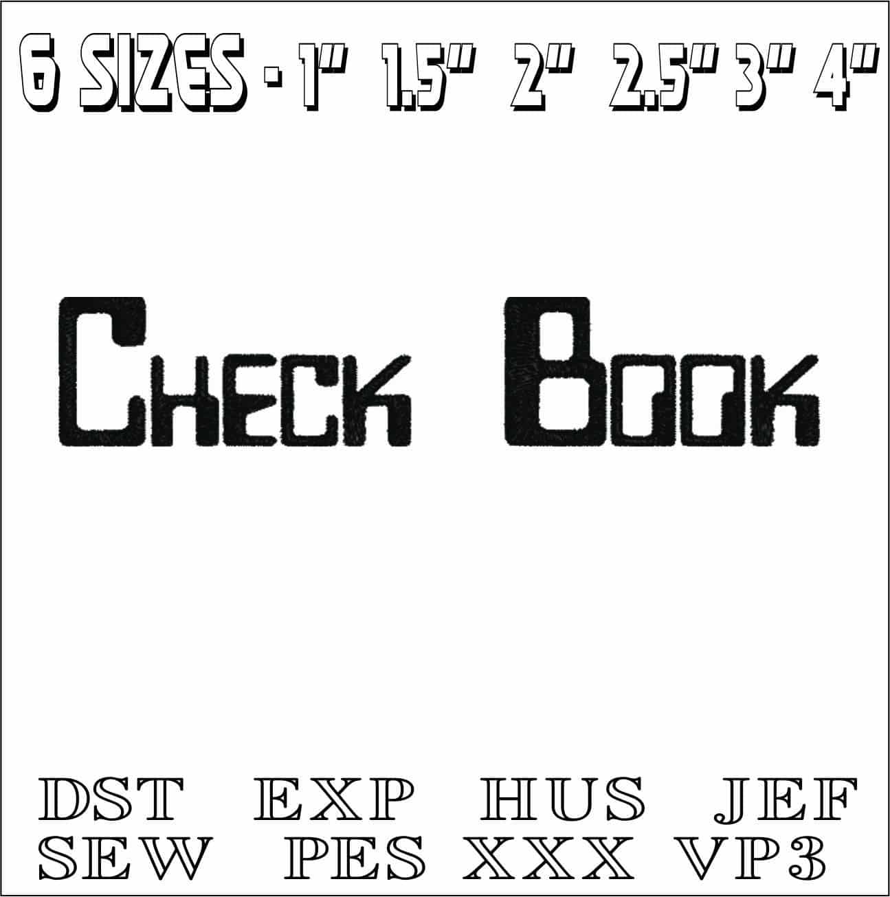 Check Book Font Embroidery Font Set - 1" 1.5" 2" 2.5" 3" and 4" - Machine Embroidery Alphabet Font - instant download — view 2