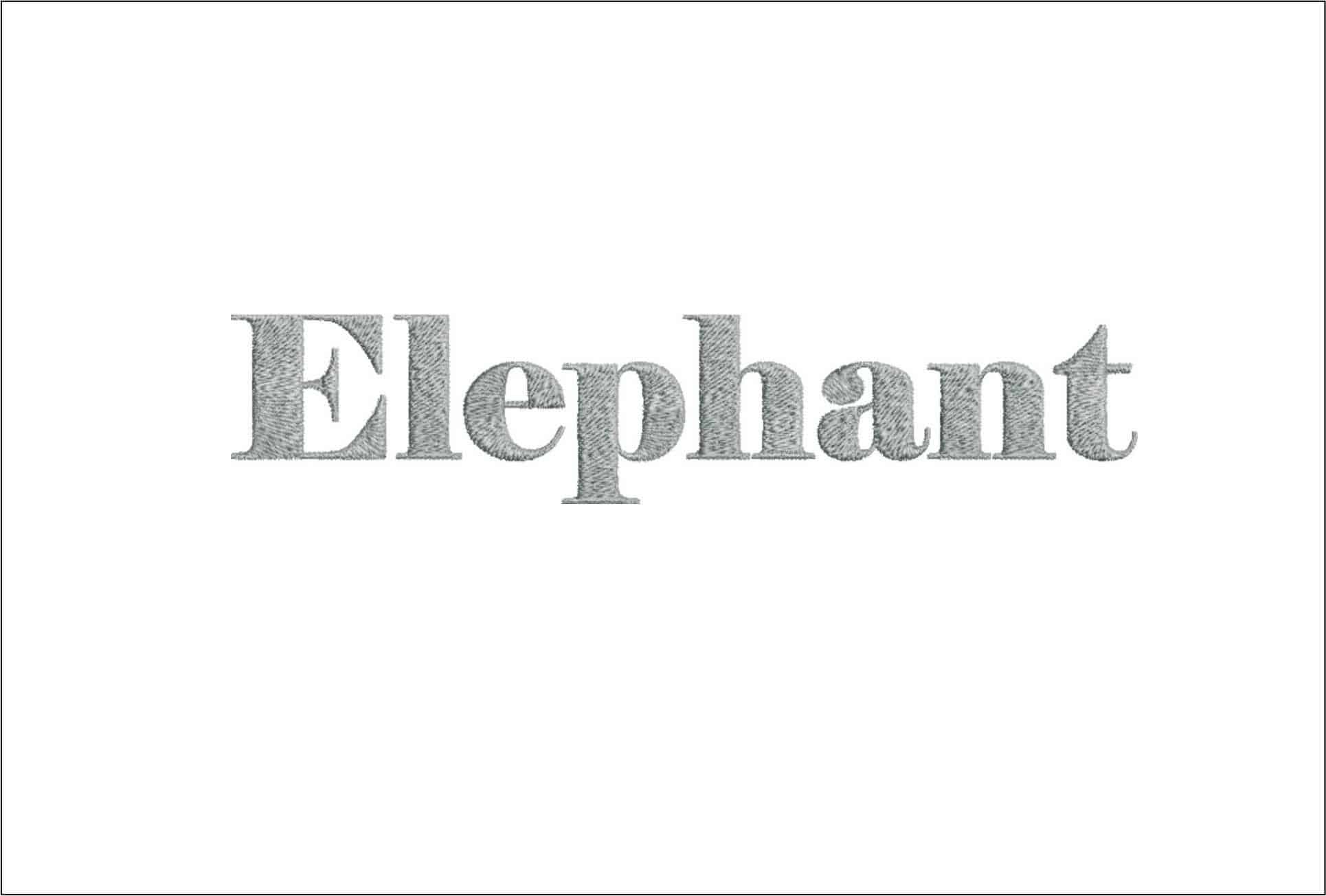 Elephant Font Embroidery Font Set - 1" 1.5" 2" 2.5" 3" and 4" - Machine Embroidery Alphabet Font - instant download