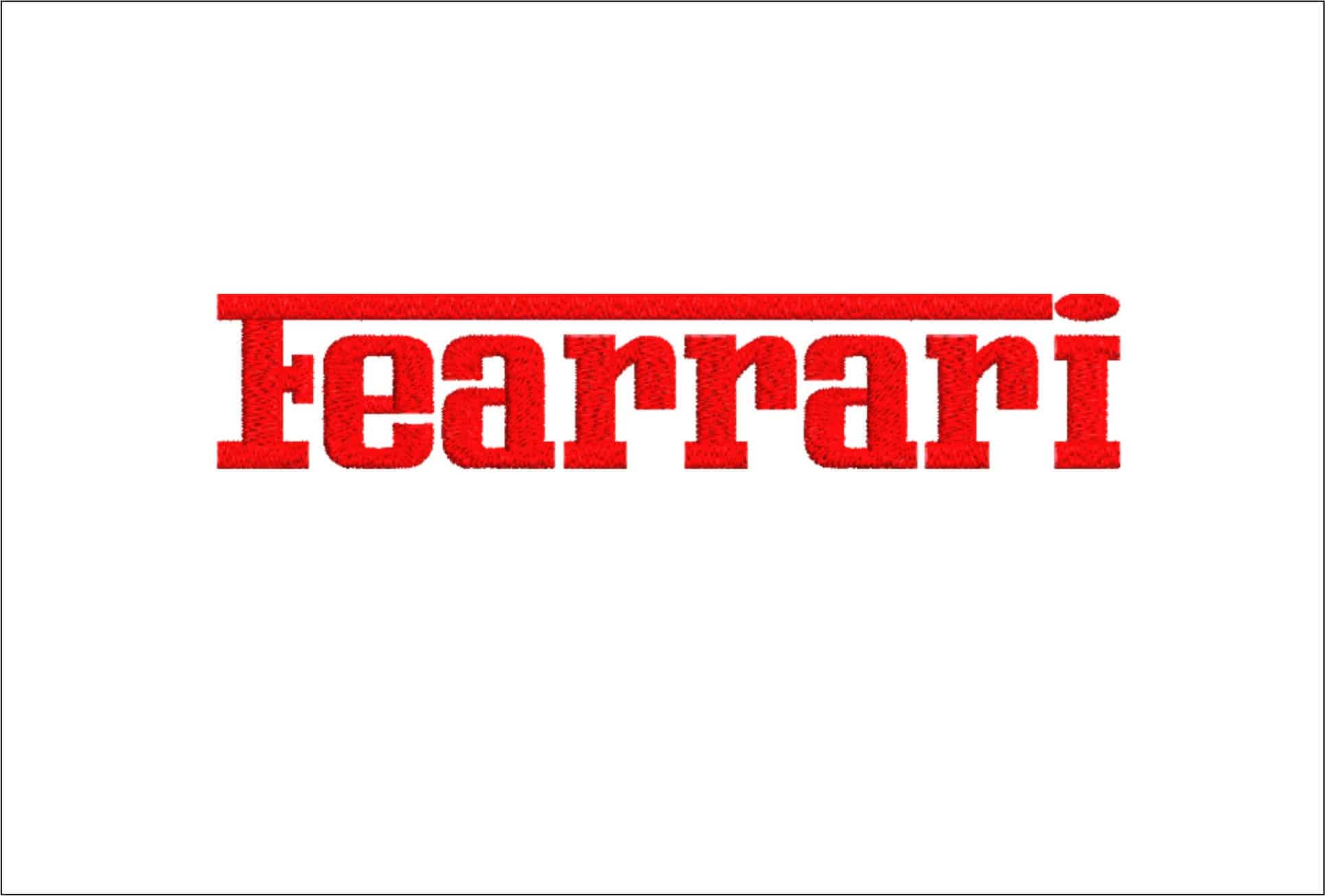 Fearrari Font Embroidery Font Set - 1" 1.5" 2" 2.5" 3" and 4" - Machine Embroidery Alphabet Font - instant download