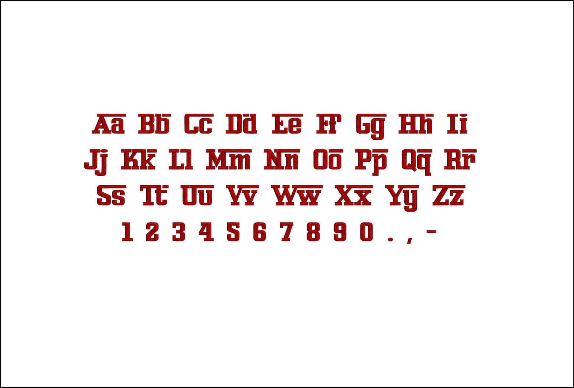 Fearrari Font Embroidery Font Set - 1" 1.5" 2" 2.5" 3" and 4" - Machine Embroidery Alphabet Font - instant download — view 4