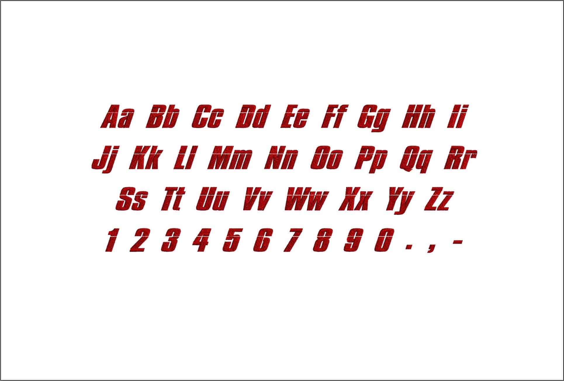 Missiom Impossible Font Embroidery Font Set - 1" 1.5" 2" 2.5" 3" and 4" - Machine Embroidery Alphabet Font - instant download — view 4