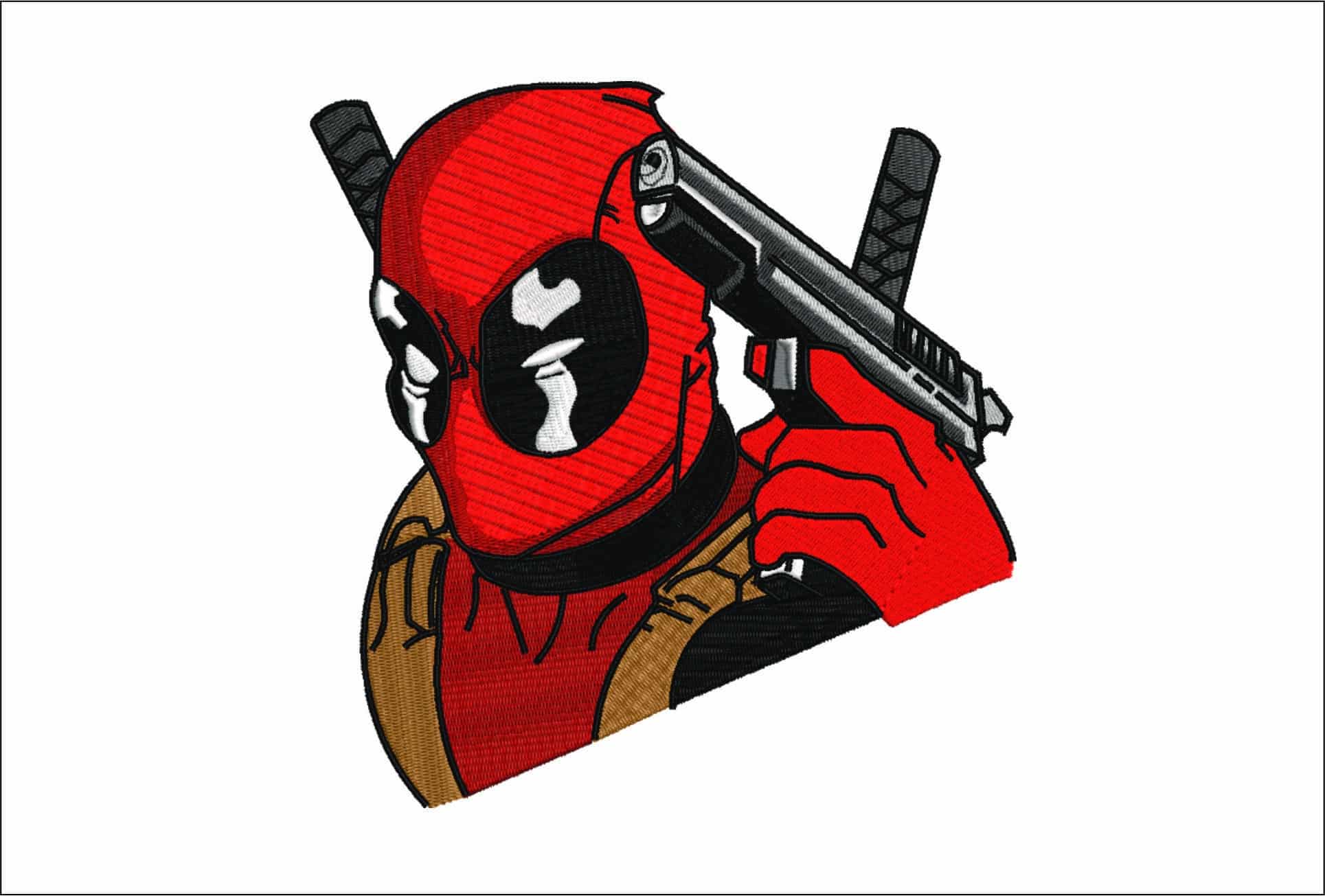 Deadpool Cartoon - Marvel Comics - Nike embroidery design file - instant download