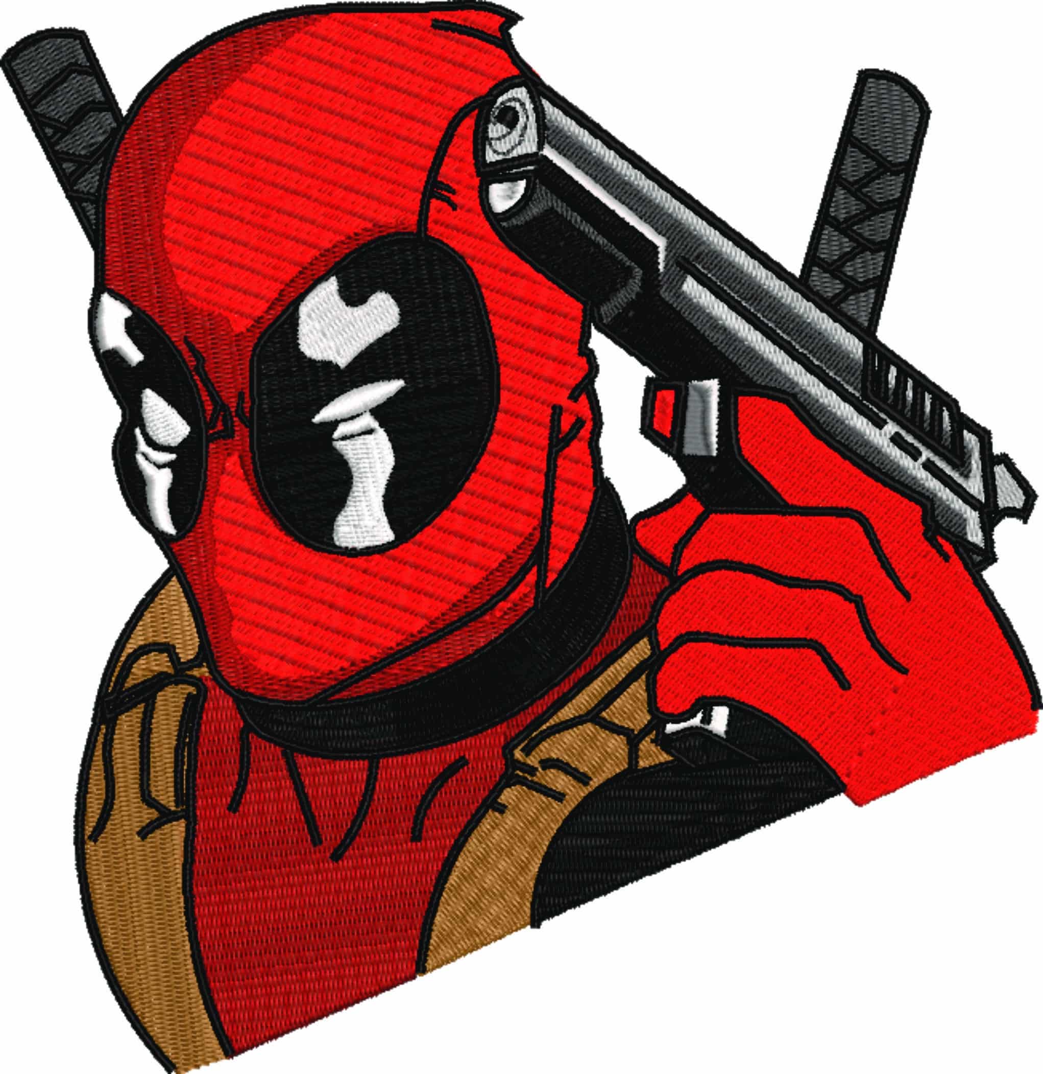 Deadpool Cartoon - Marvel Comics - Nike embroidery design file - instant download — view 5