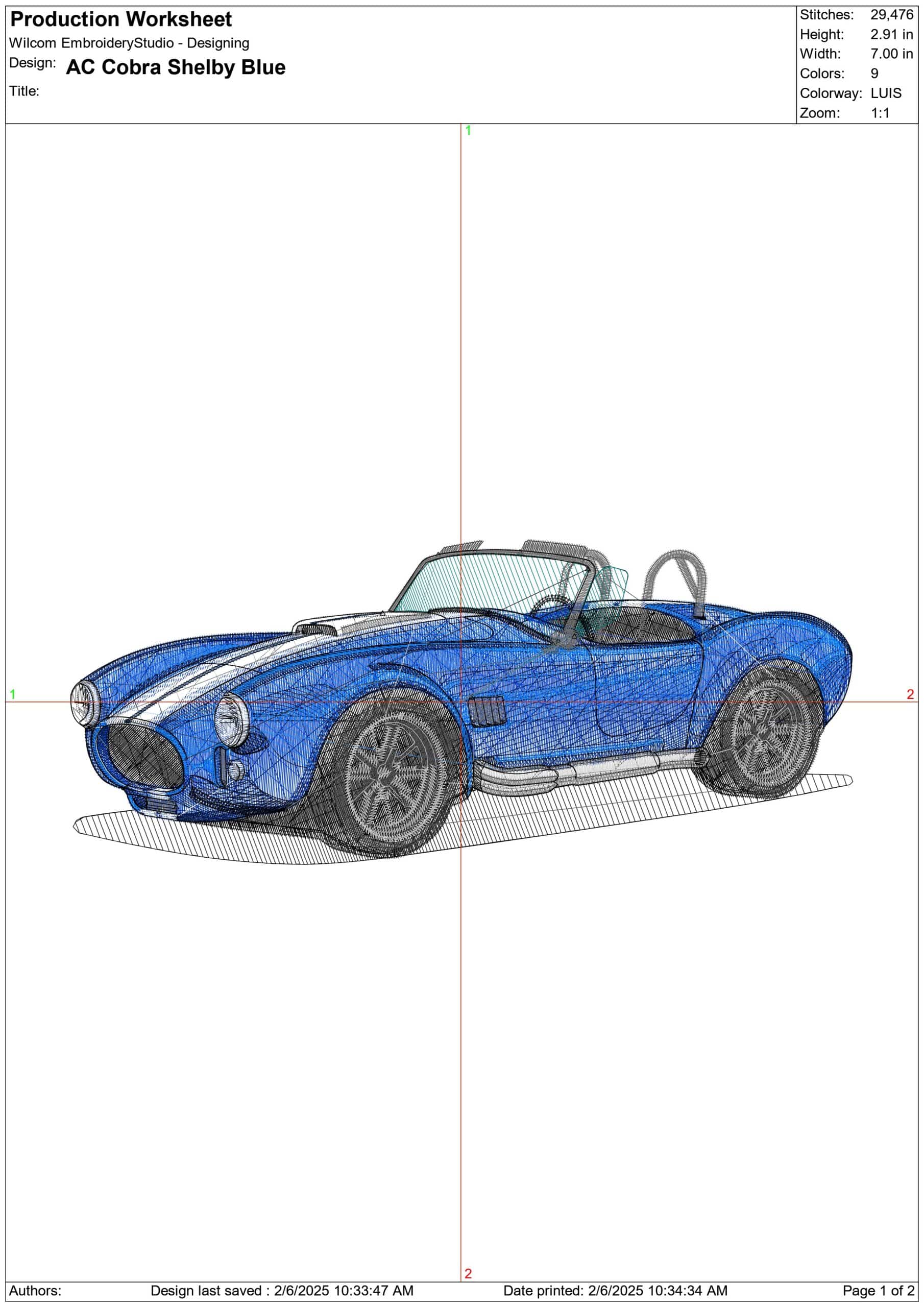 Shelby AC Cobra - Nike Car embroidery design file - instant download — view 3