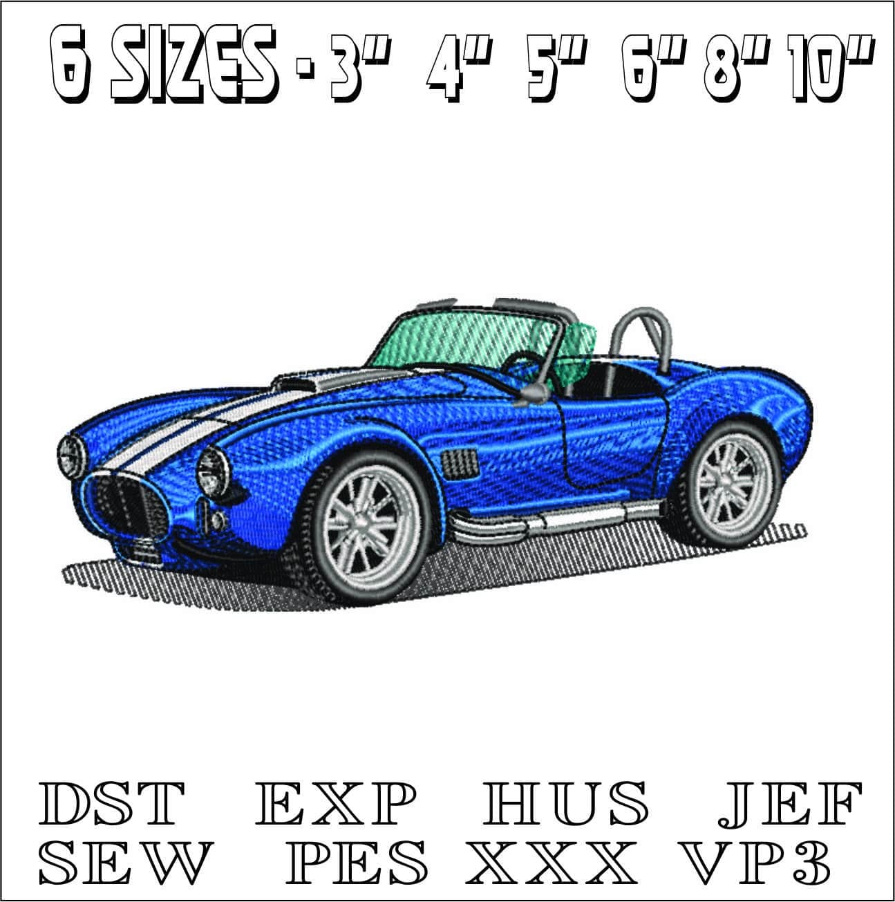 Shelby AC Cobra - Nike Car embroidery design file - instant download — view 2