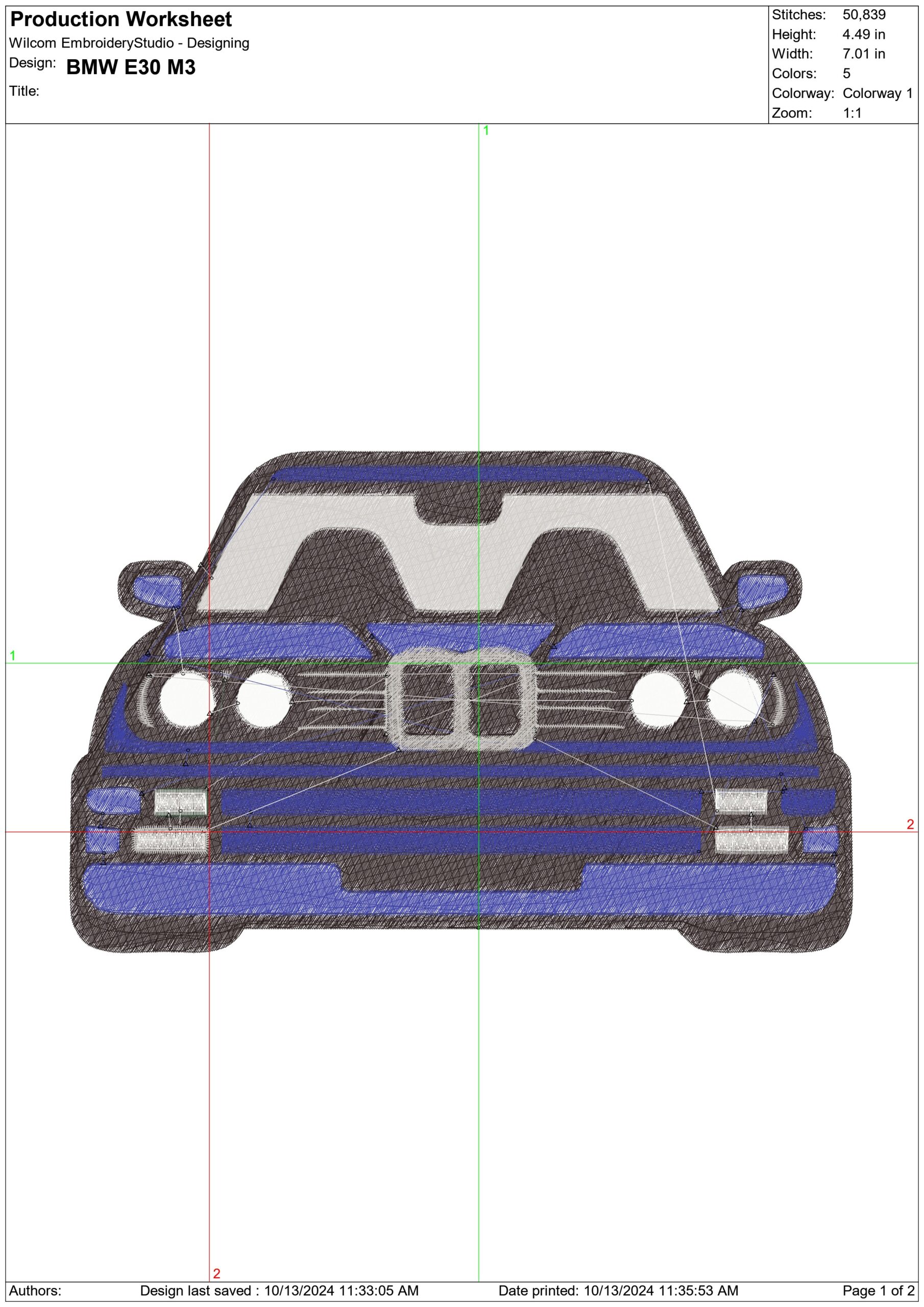 Stylized BMW M3 E30 - Nike Car embroidery design file - instant download — view 2