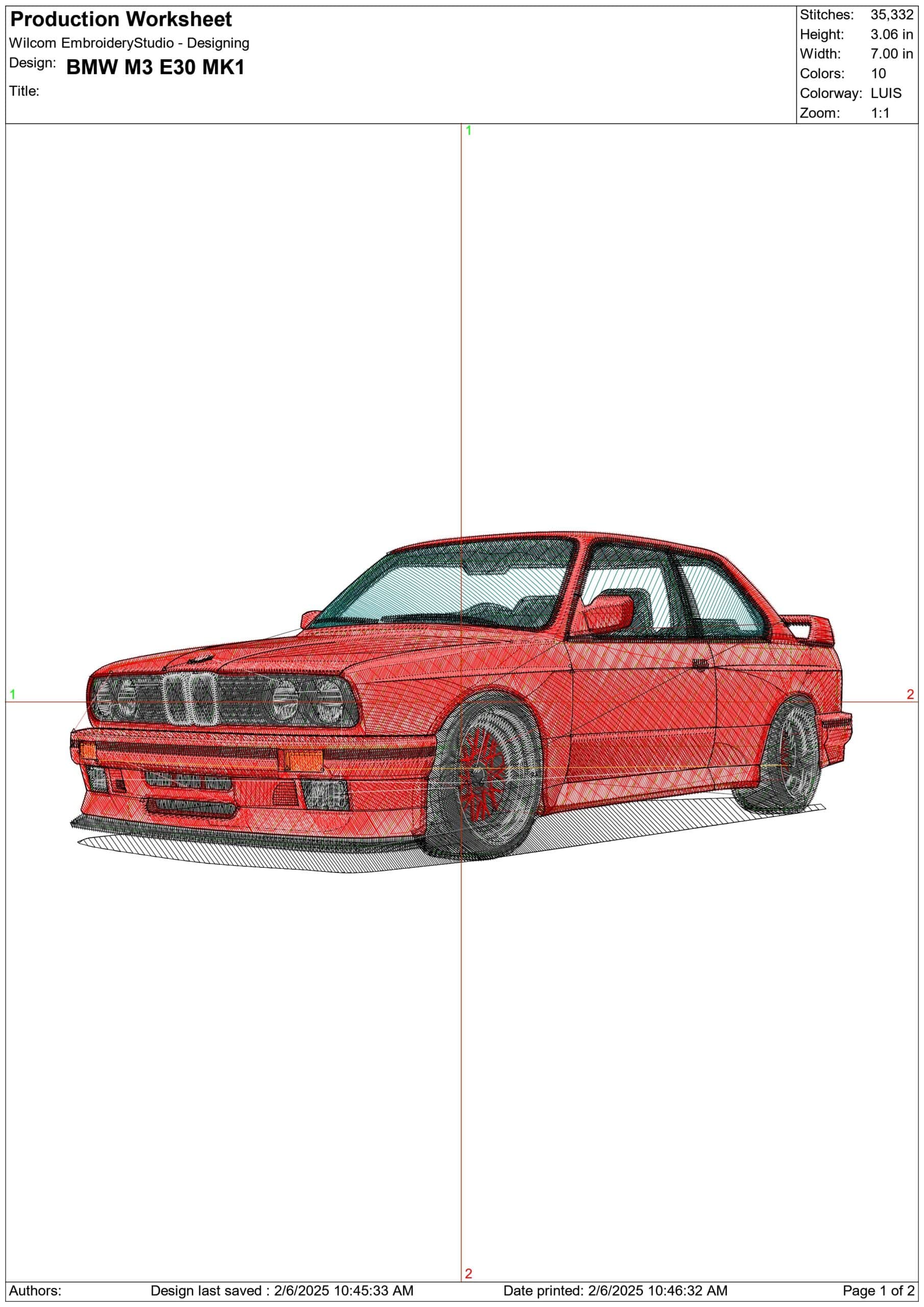 BMW M3 E30 - Nike Car embroidery design file - instant download — view 3