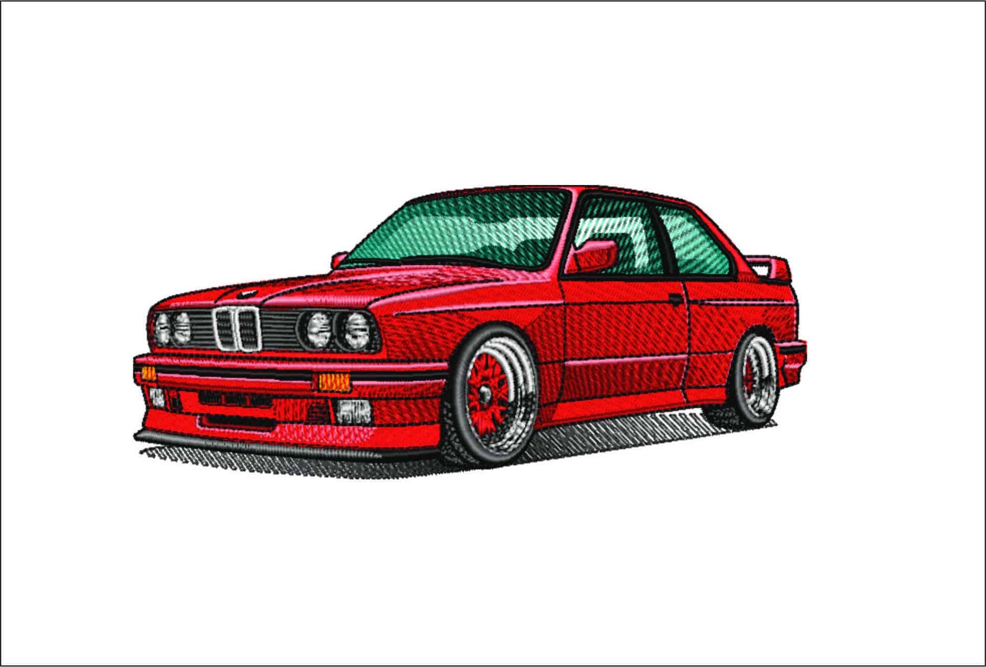BMW M3 E30 - Nike Car embroidery design file - instant download