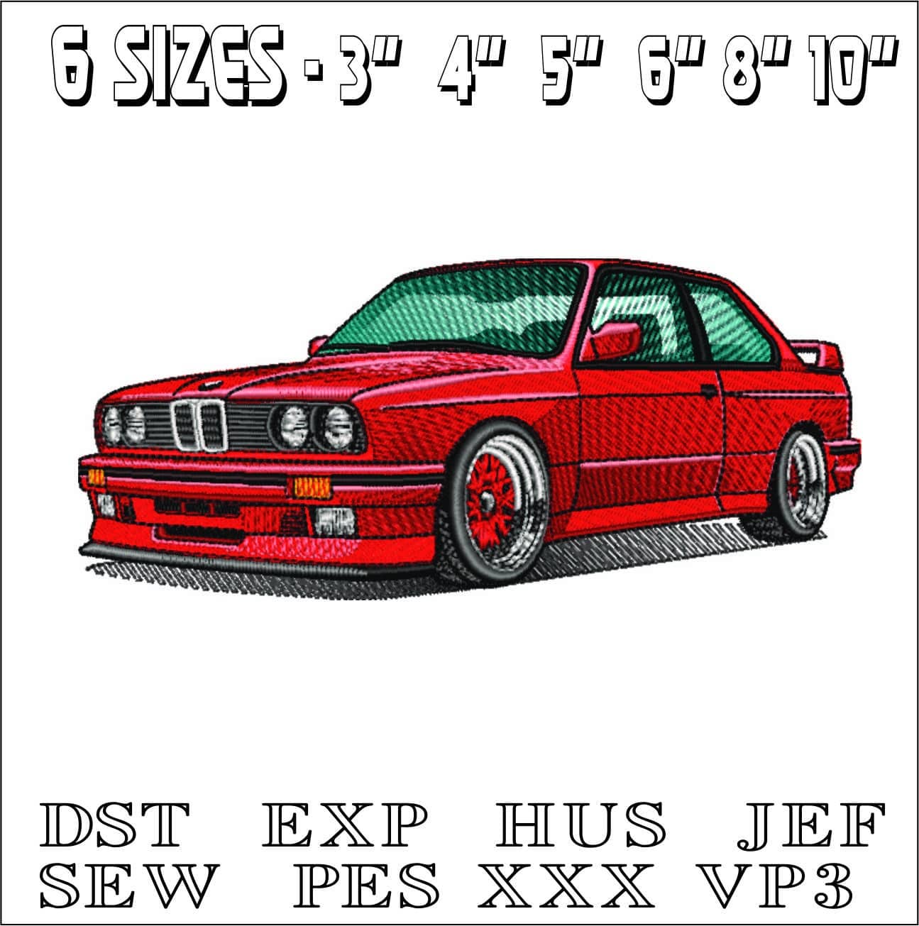 BMW M3 E30 - Nike Car embroidery design file - instant download — view 2