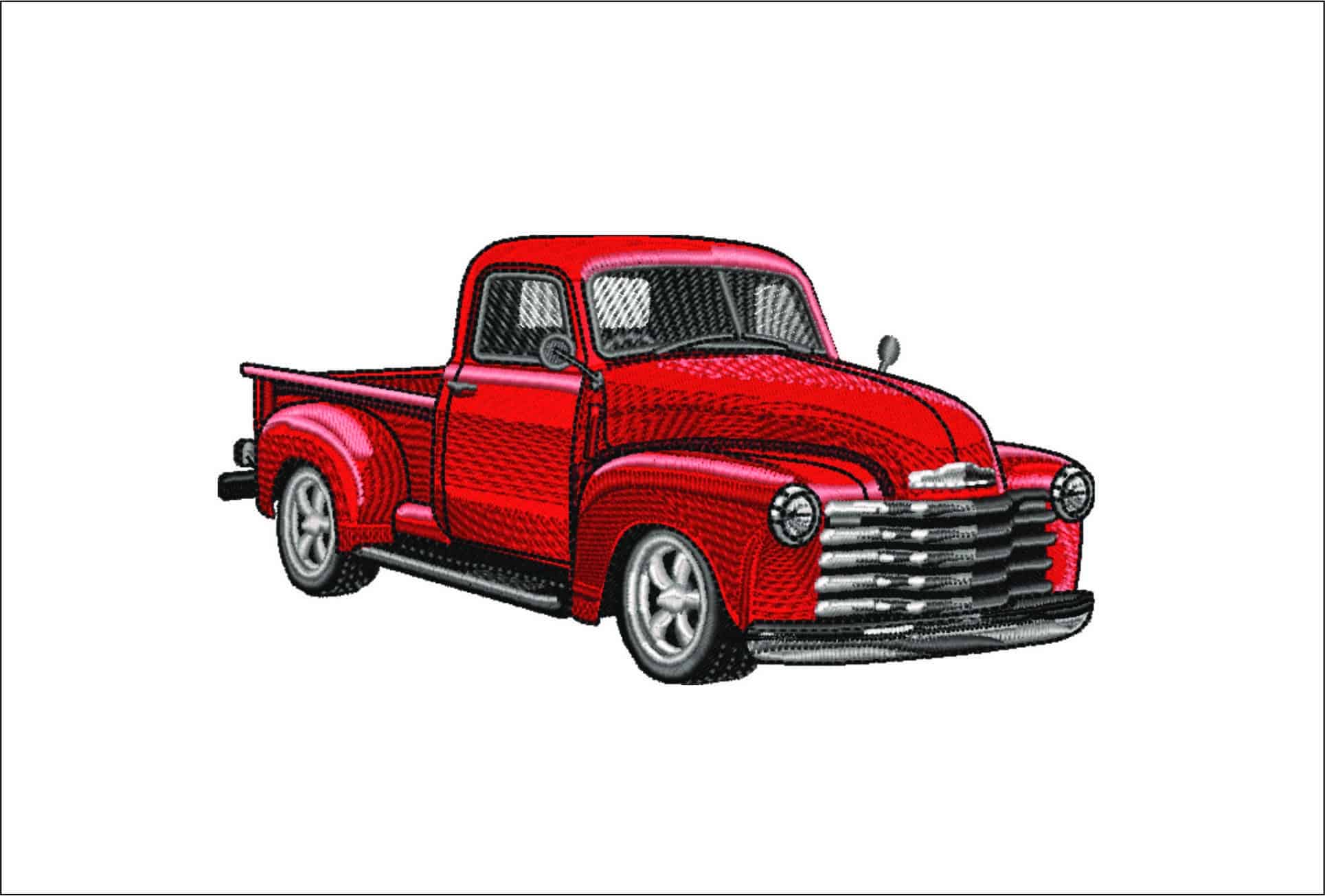 Chevy 1950's Truck - Nike Car embroidery design file - instant download
