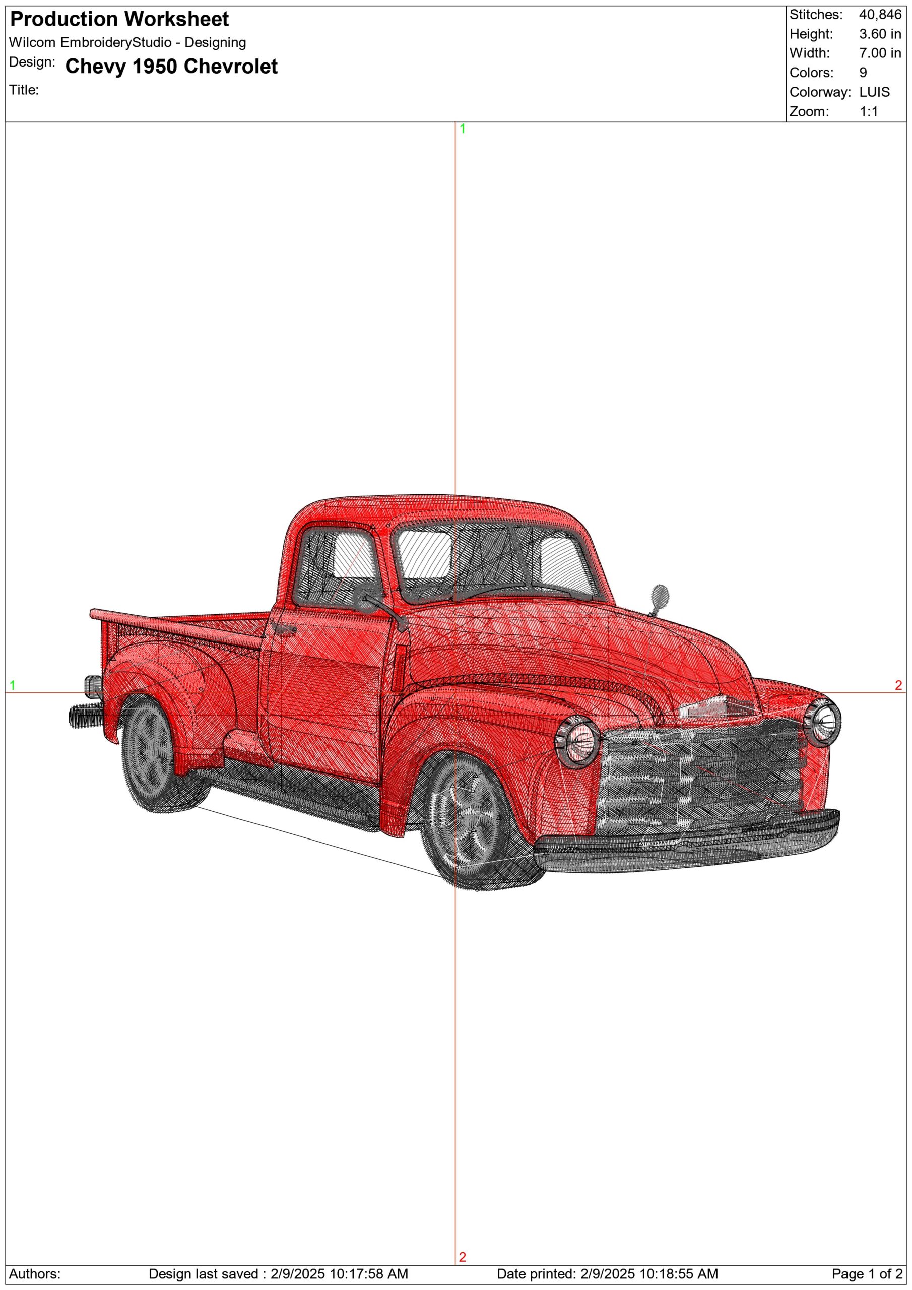 Chevy 1950's Truck - Nike Car embroidery design file - instant download — view 3