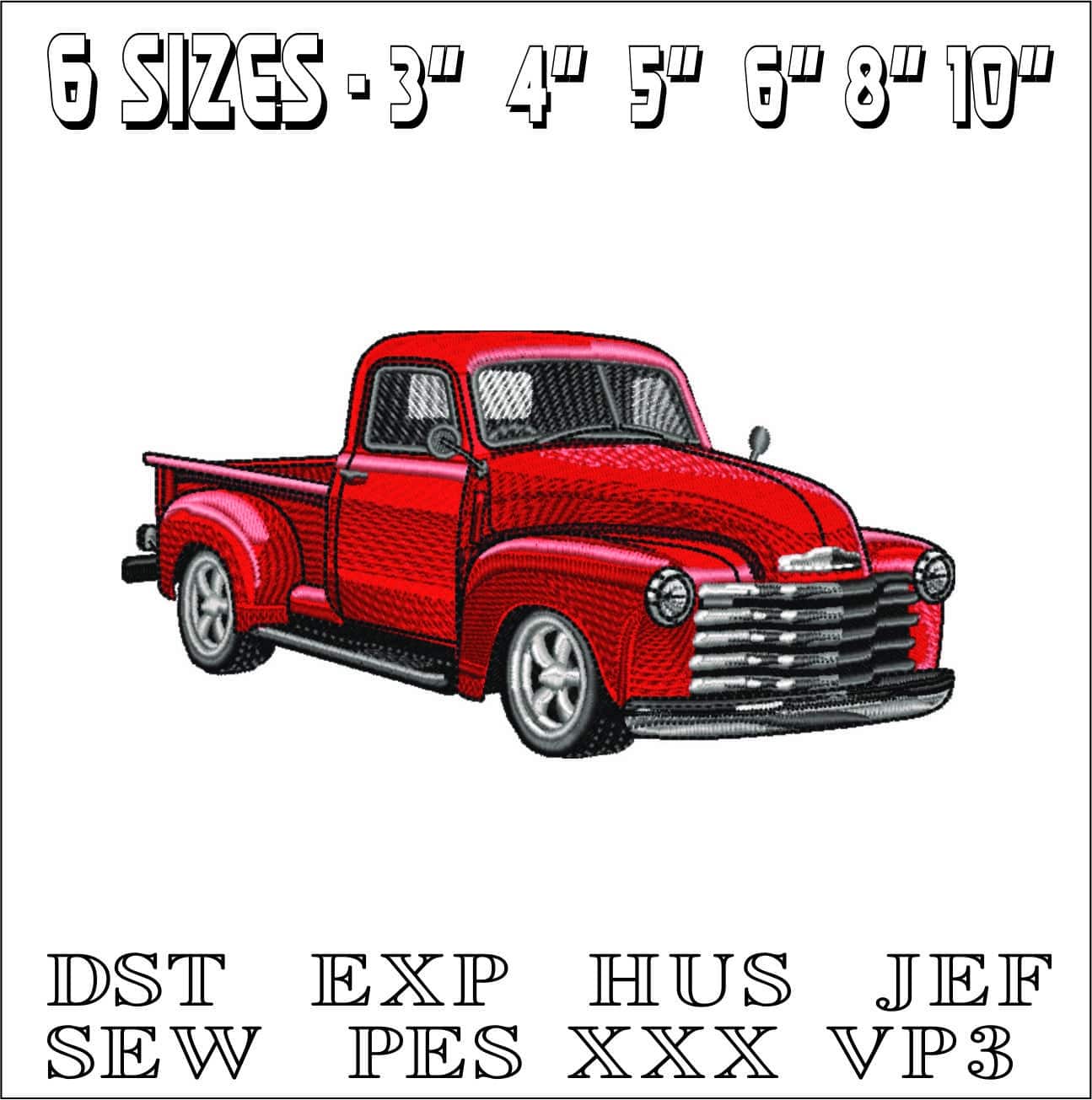 Chevy 1950's Truck - Nike Car embroidery design file - instant download — view 2
