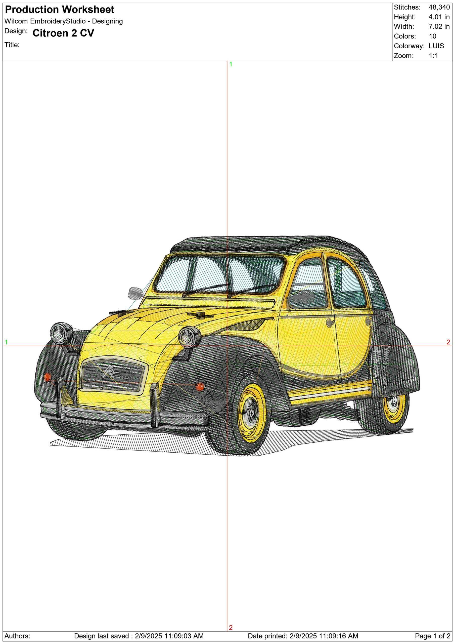 Citroen 2 CV - Nike Car embroidery design file - instant download — view 3